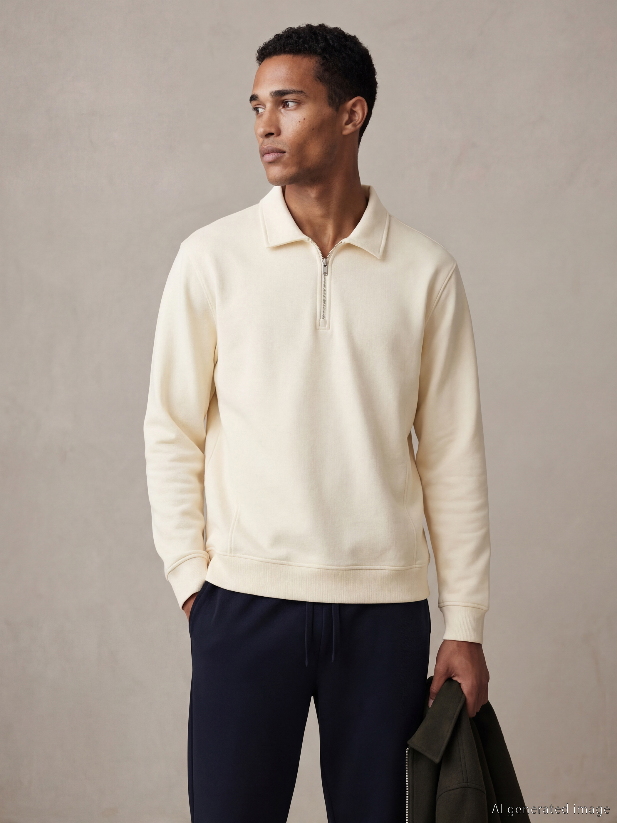 LCW Vision Fermuarlı Polo Yaka Erkek Sweatshirt - S6L851Z8-FEF