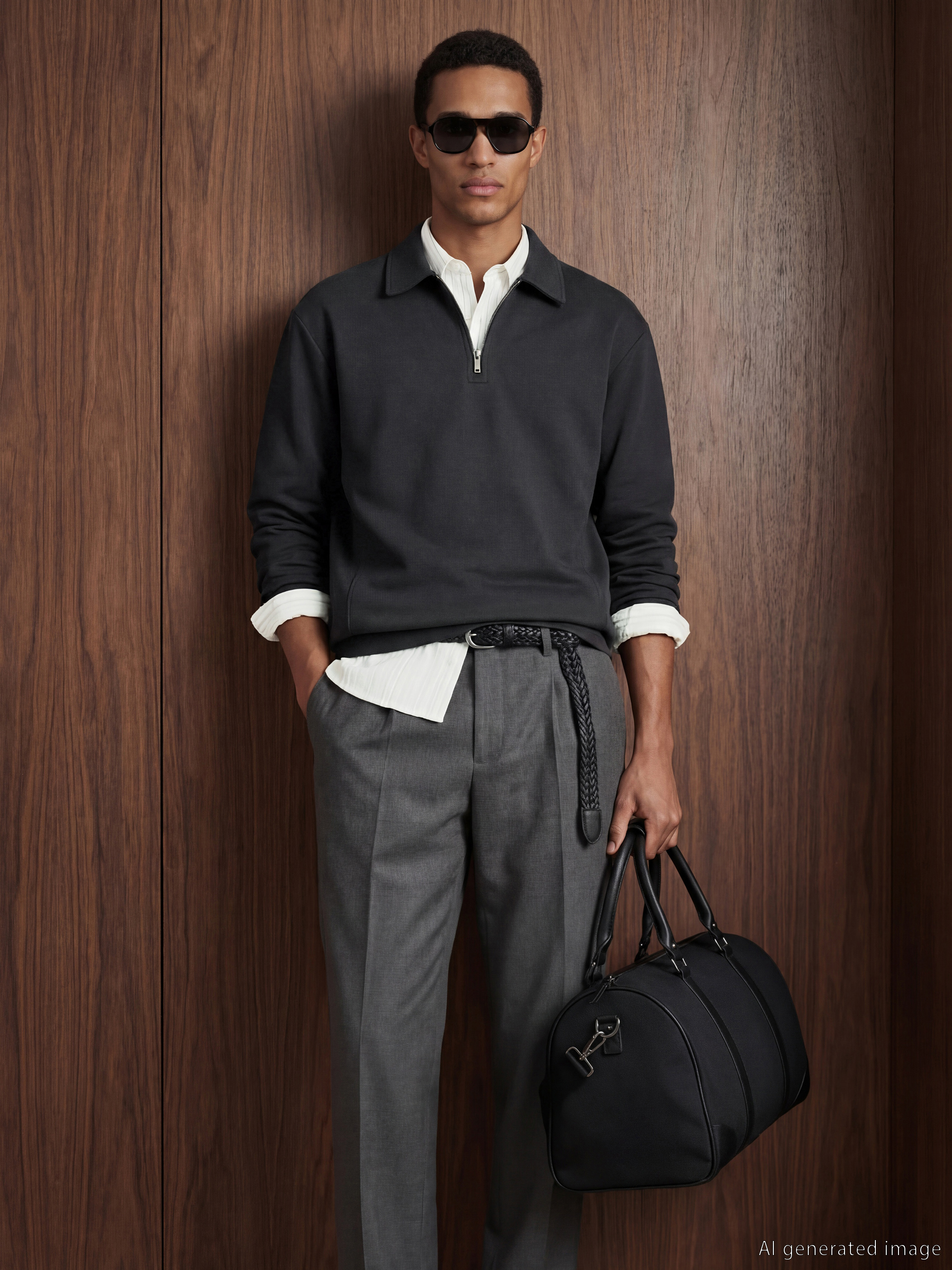 LCW Vision Fermuar Kapamalı Polo Yaka Erkek Sweatshirt - S6L851Z8-HGG