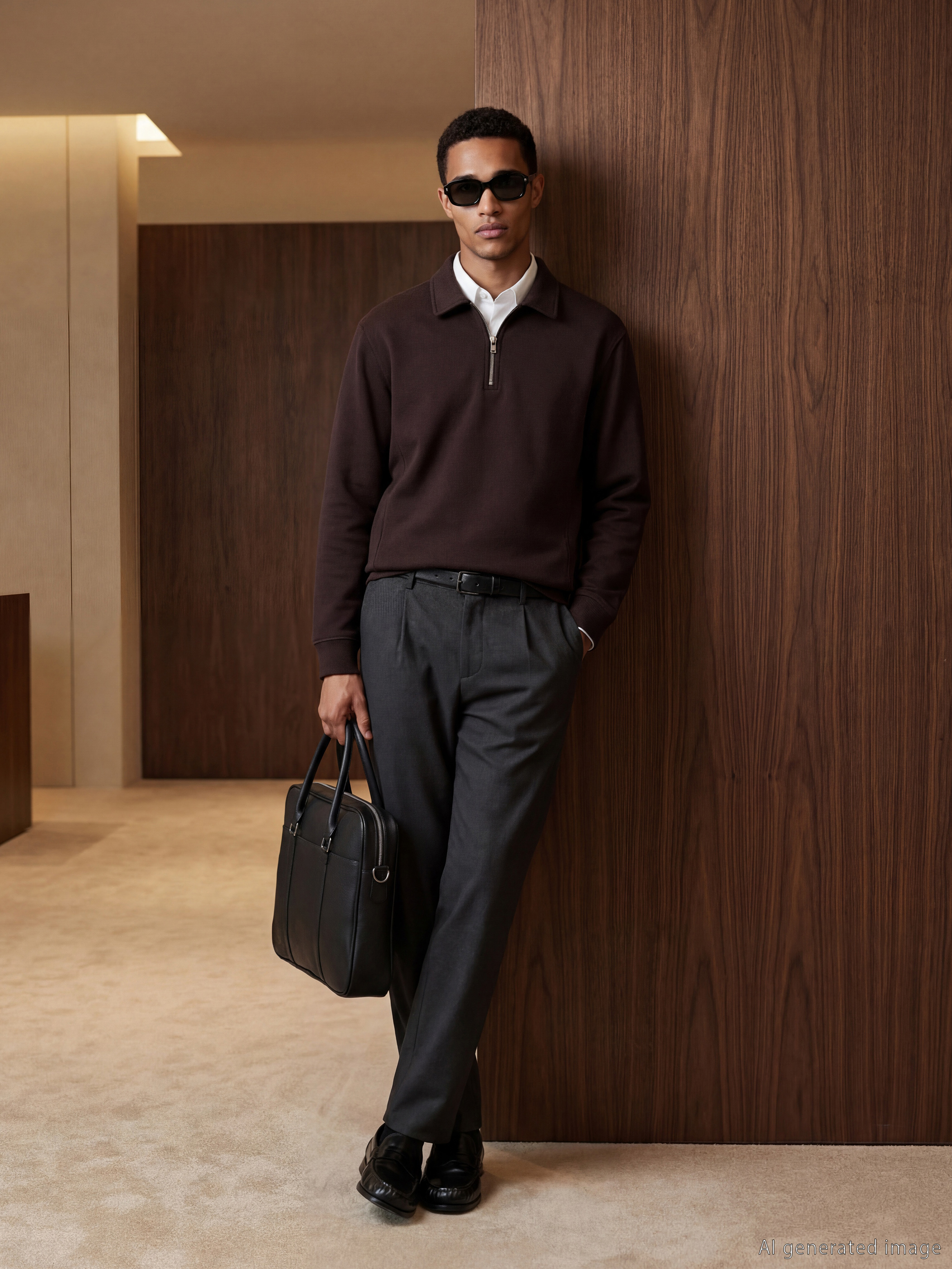 كنزة رياضية بياقة بولو للرجال-2