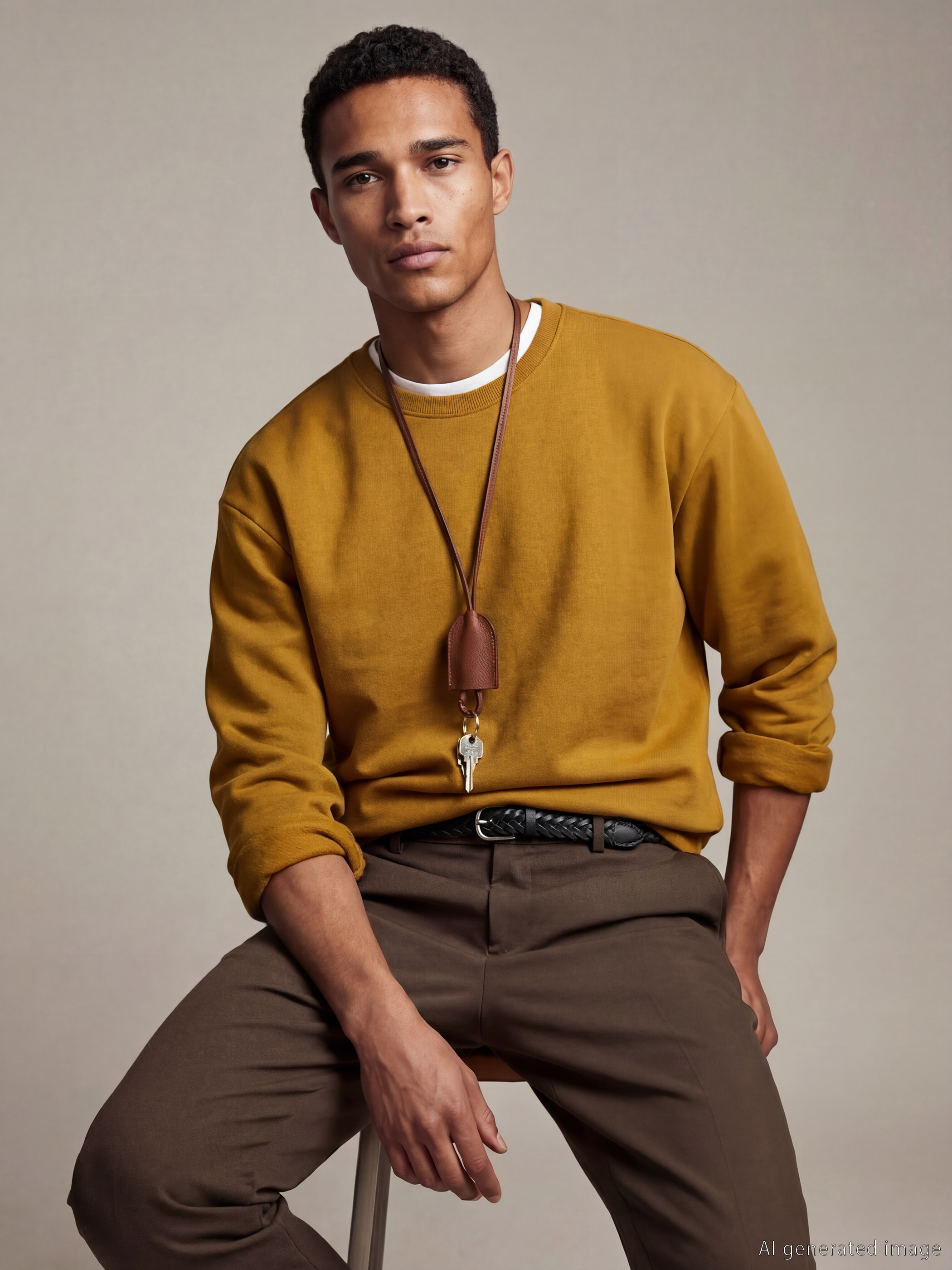 LCW Vision Erkek Bisiklet Yaka 3 İplik Şardonlu Sweatshirt - S6L852Z8-H7S