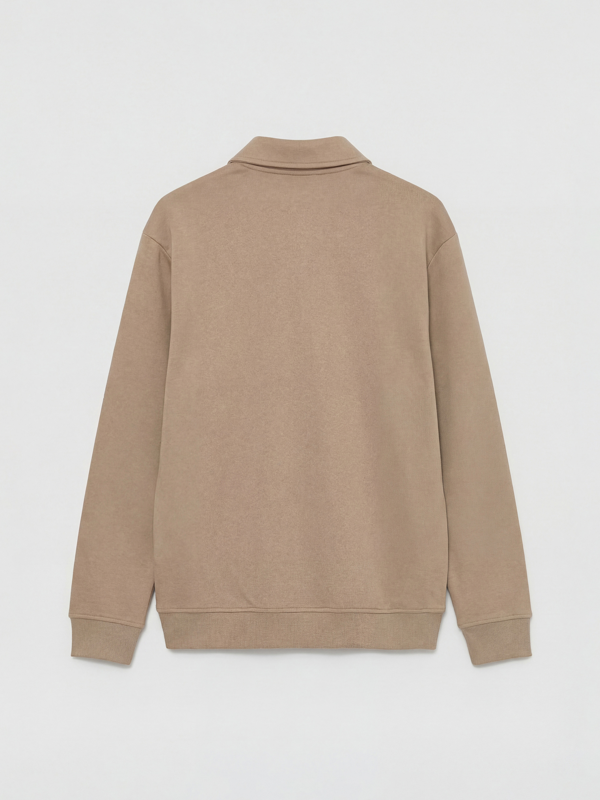 Haki Polo Yaka Erkek Sweatshirt-1