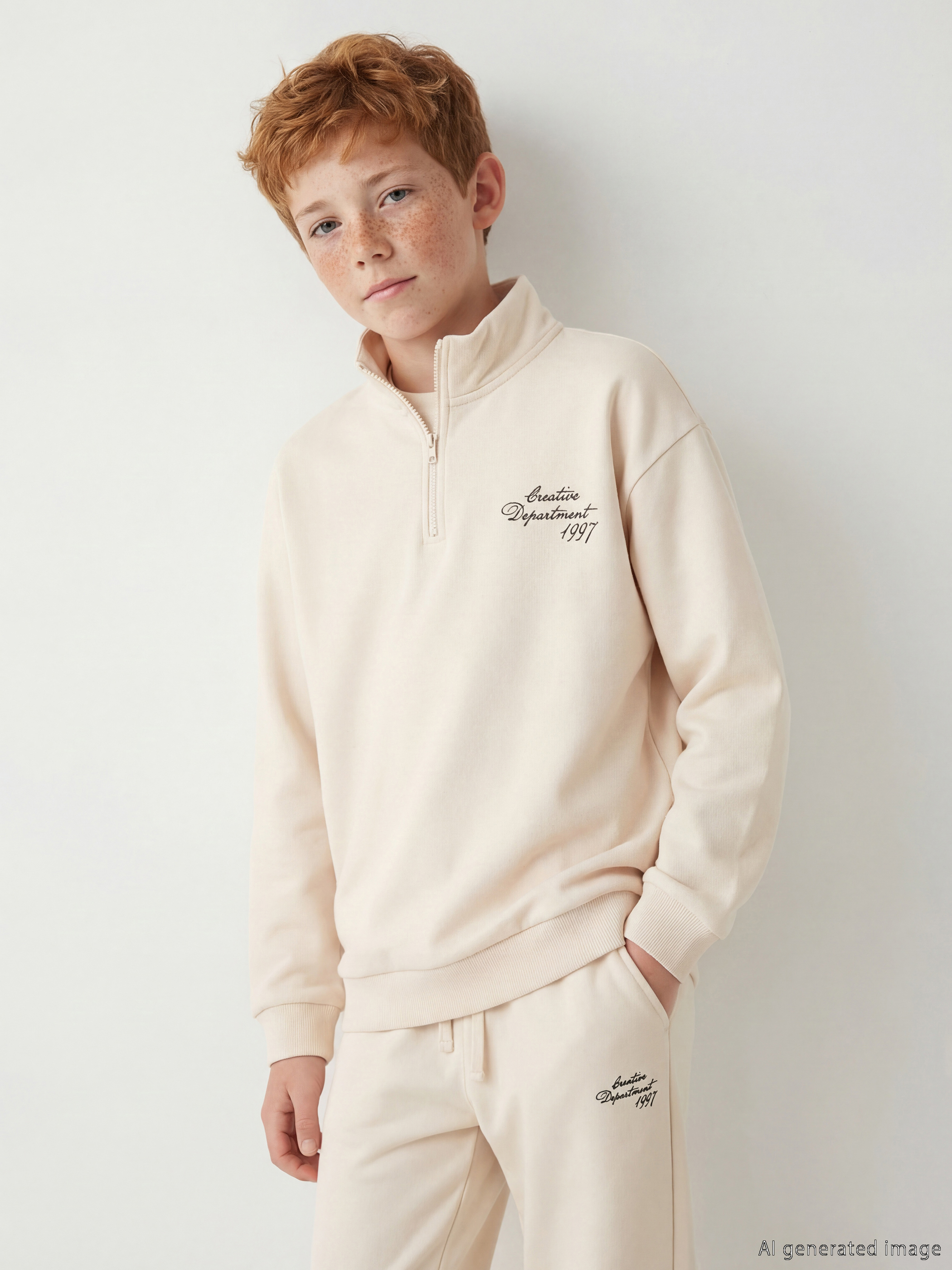 LCW Kids Dik Yaka Baskılı Erkek Çocuk Sweatshirt - S6L877Z4-FT0