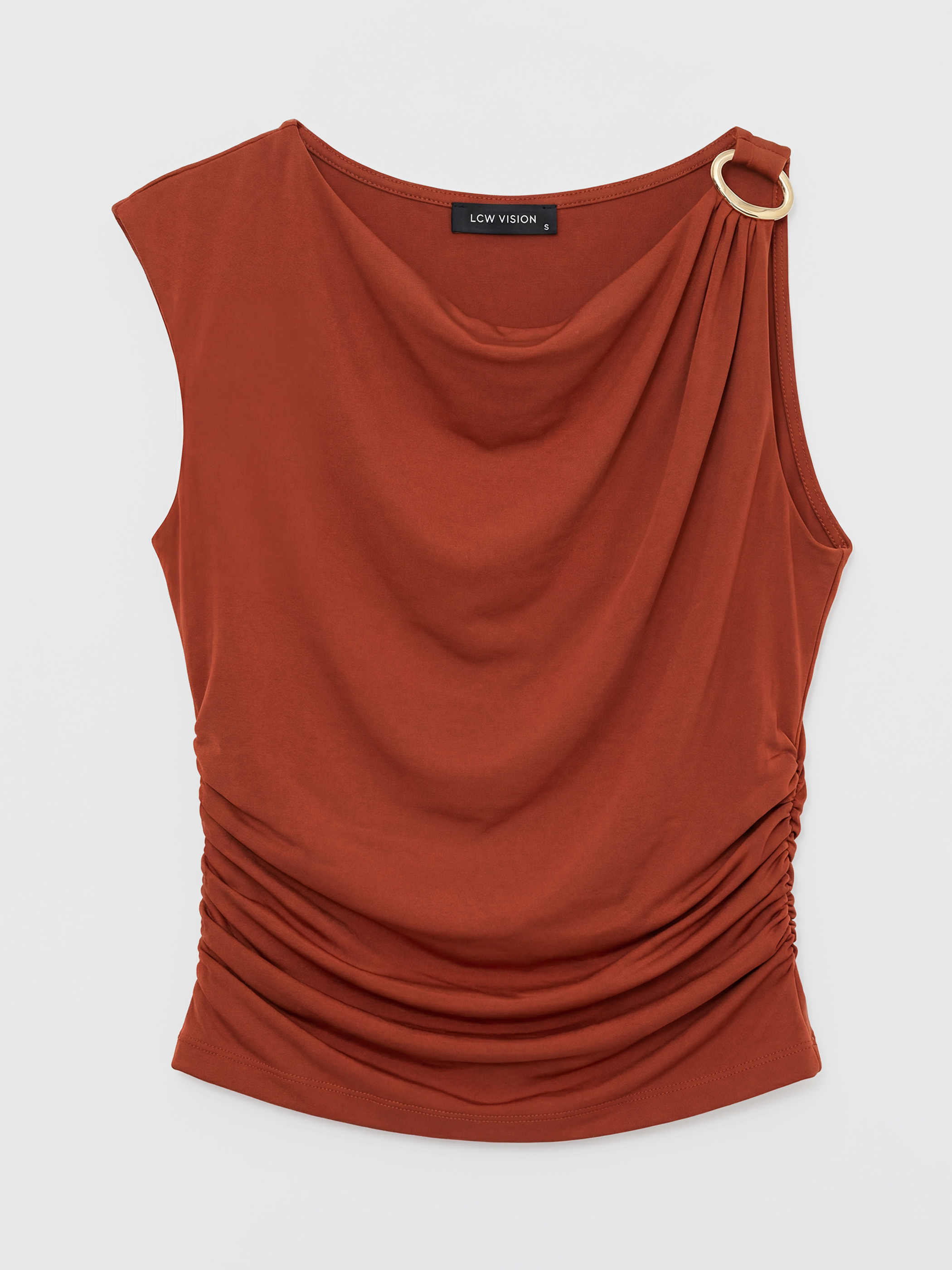 Metal Appliquéd Ruched Blouse-3