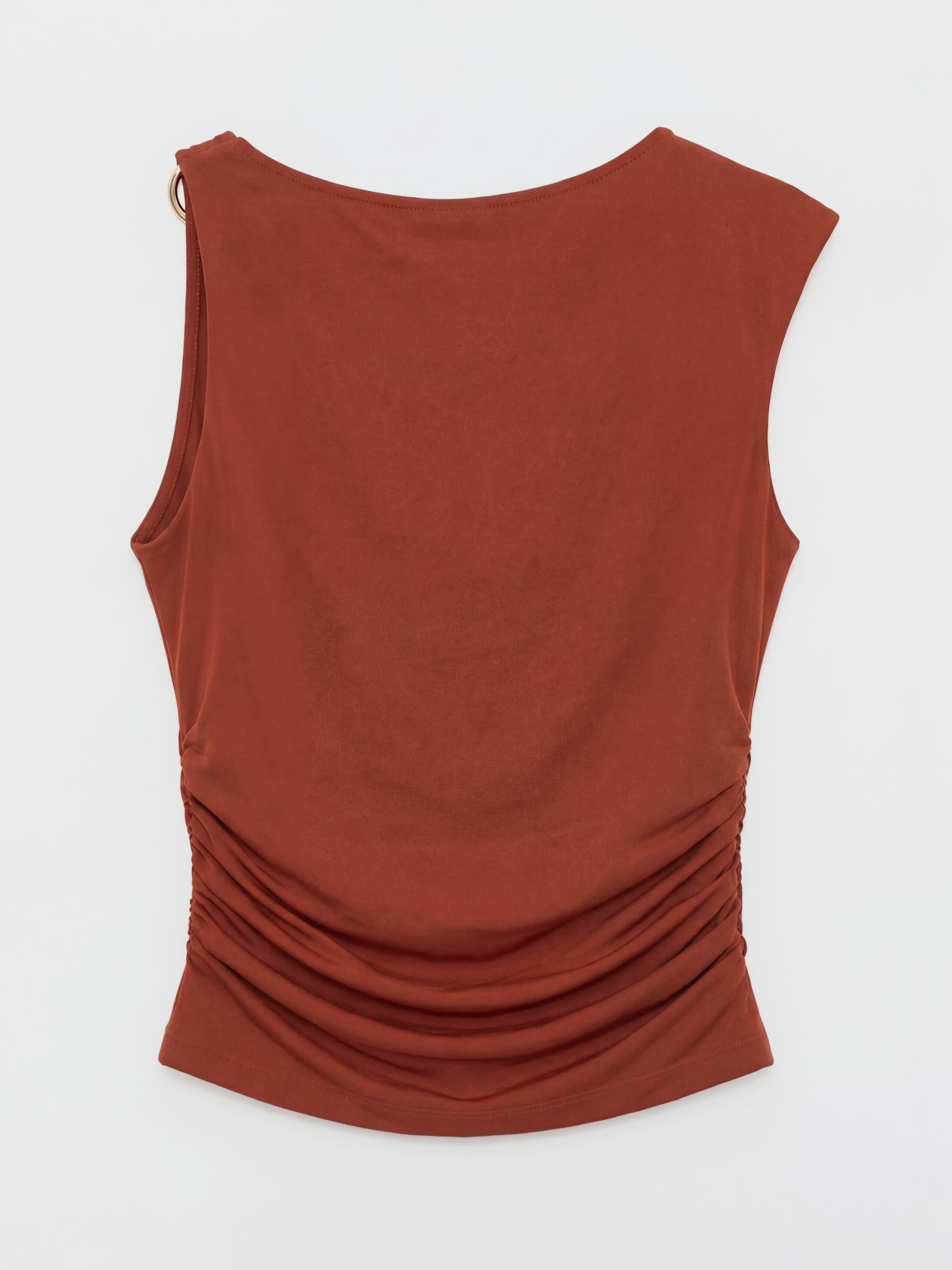 Metal Appliquéd Ruched Blouse-4