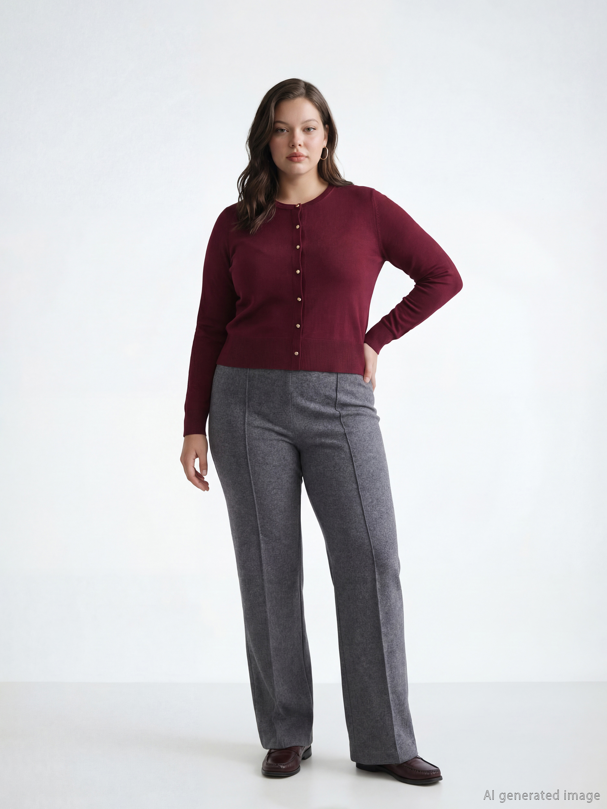 LCW Vision Women's Wide-Leg Trousers with Elastic Waist - S6L978Z8-D3A