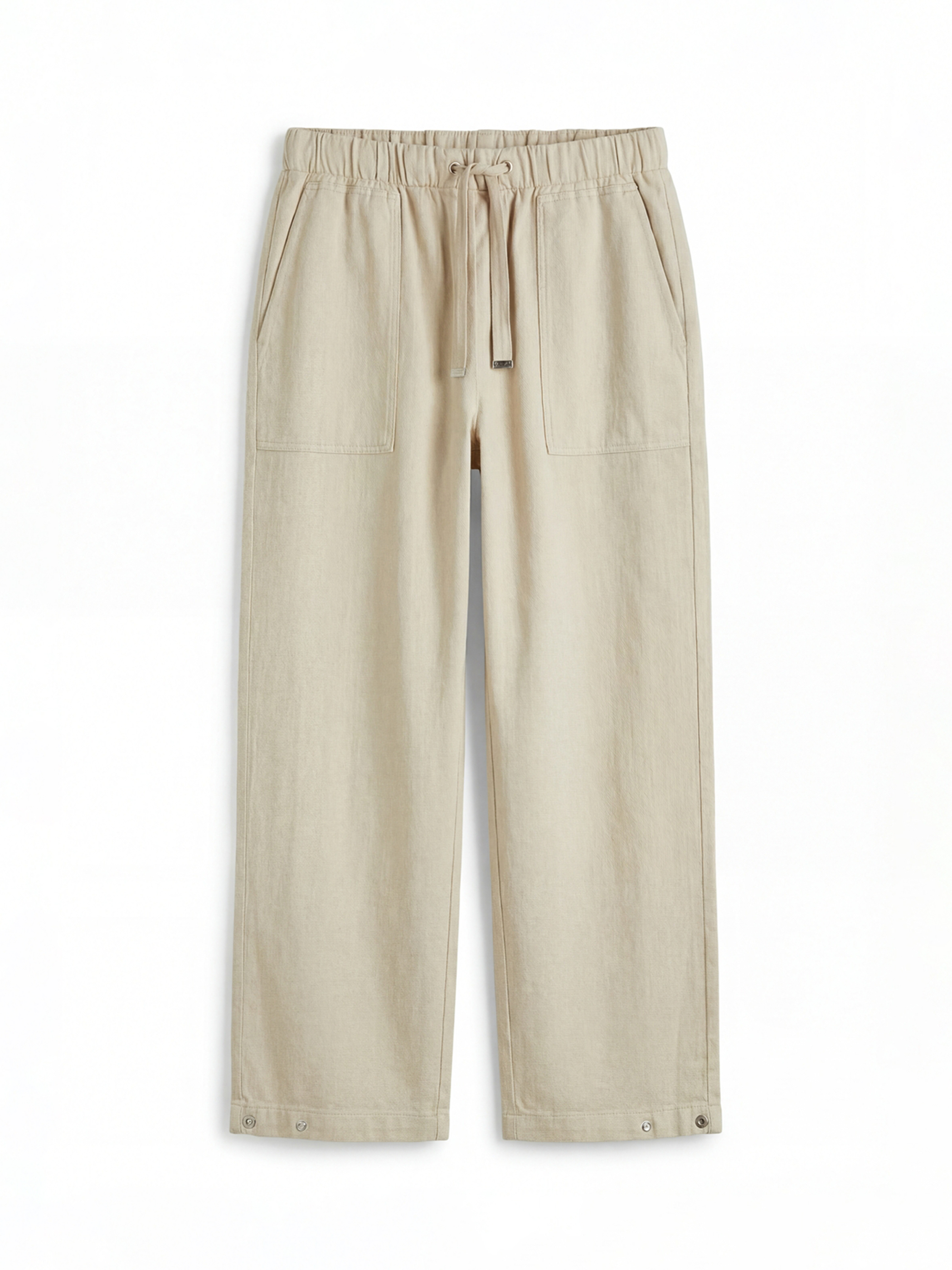 Elastic Waist Gabardine Women's Trousers-4