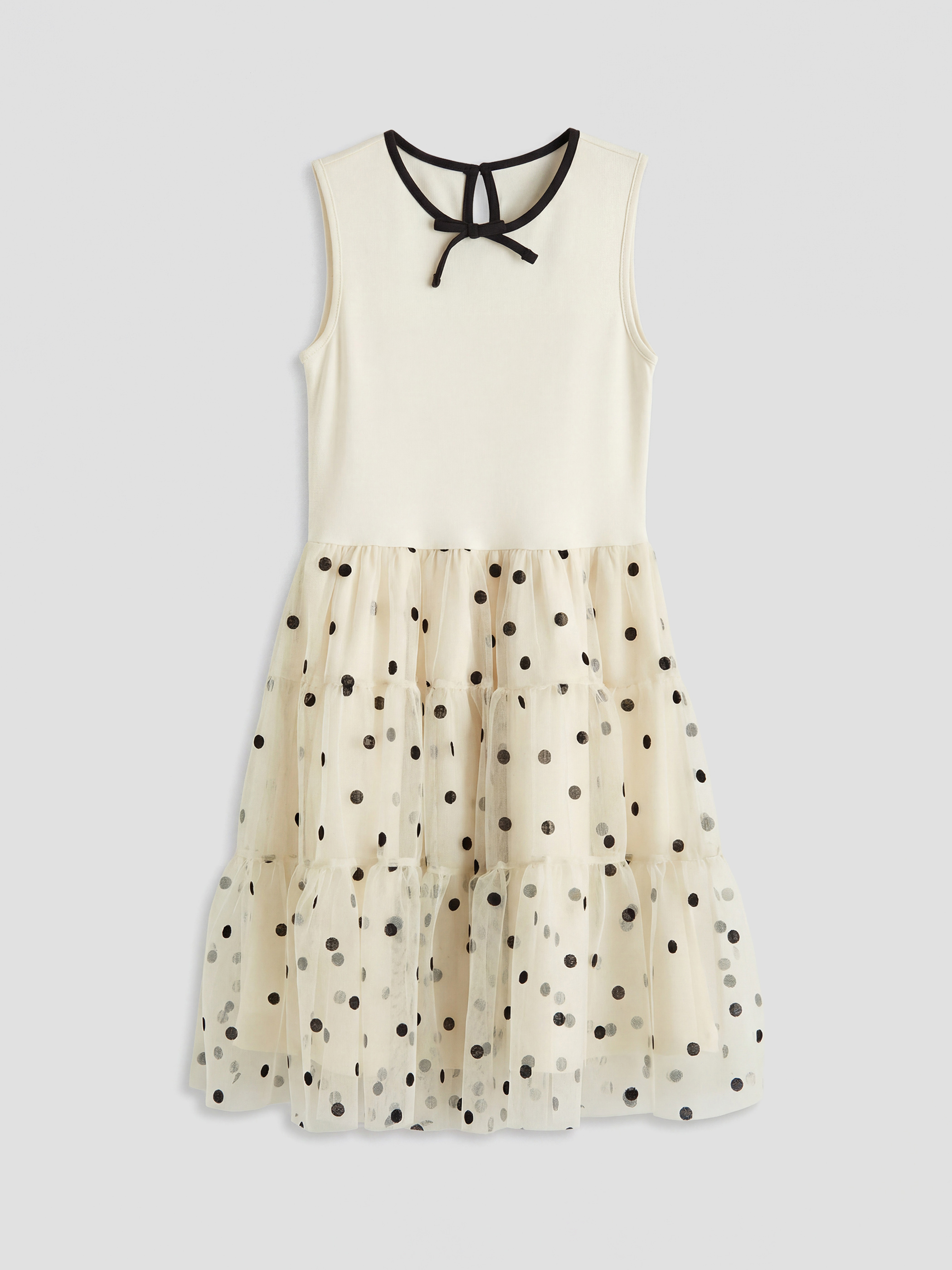 LCW Kids Bisiklet Yaka Puantiyeli Kız Çocuk Tül Elbise - S6LA92Z4-R9J