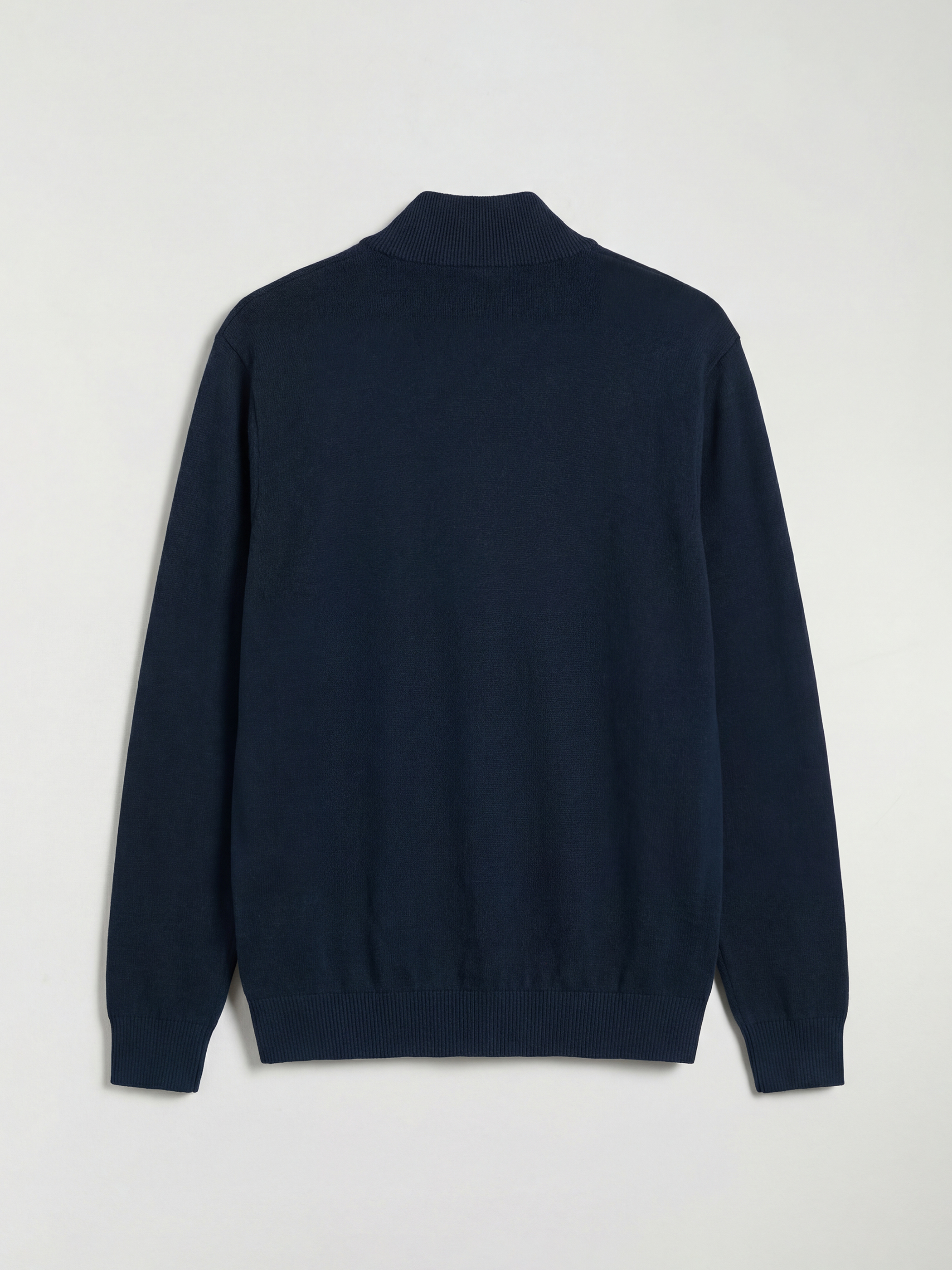 Lacivert Dik Yaka Erkek Triko Hırka-1