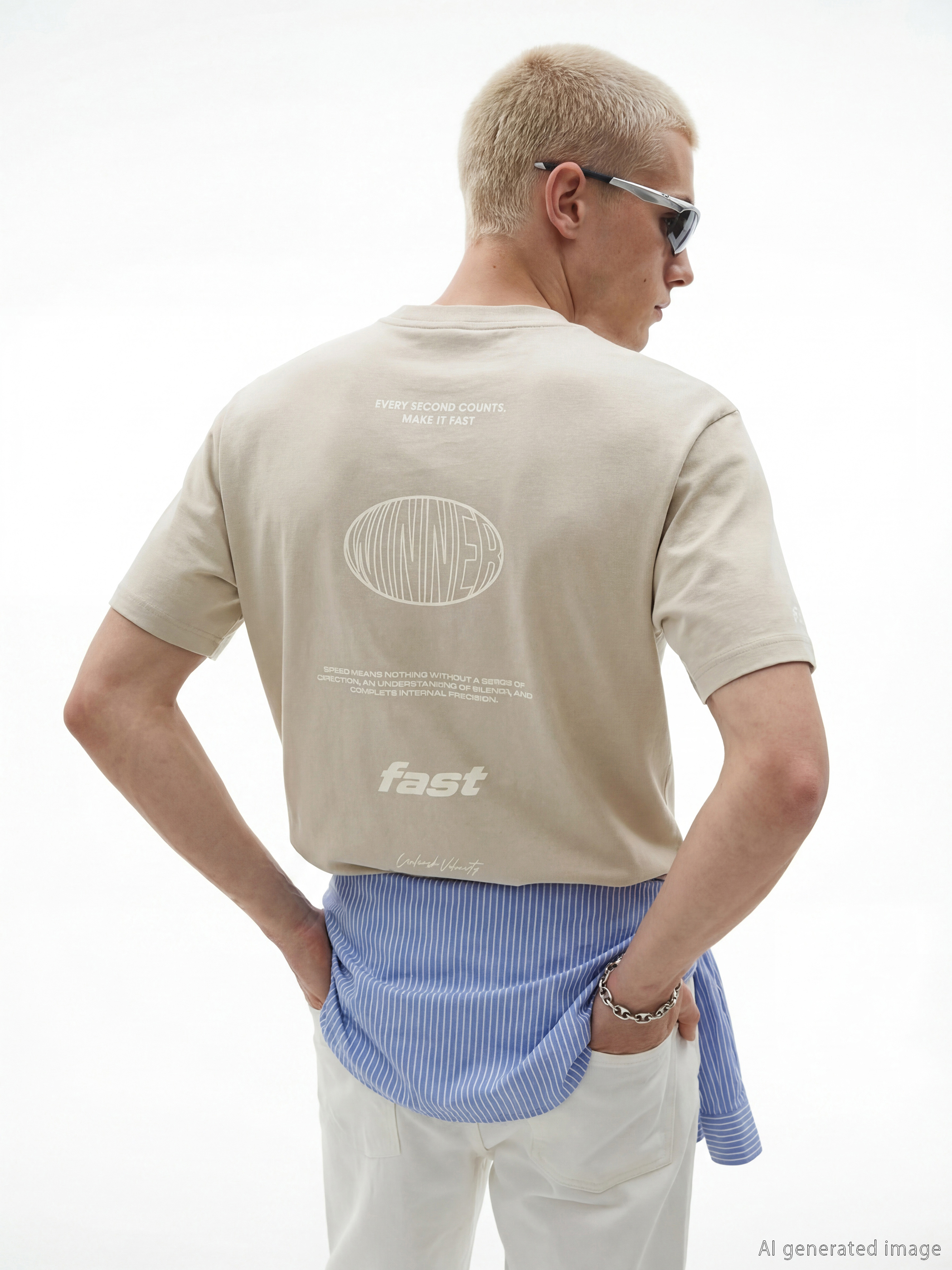 XSIDE Bisiklet Yaka Baskılı Penye Erkek Tişört - S6LB18Z8-YNA