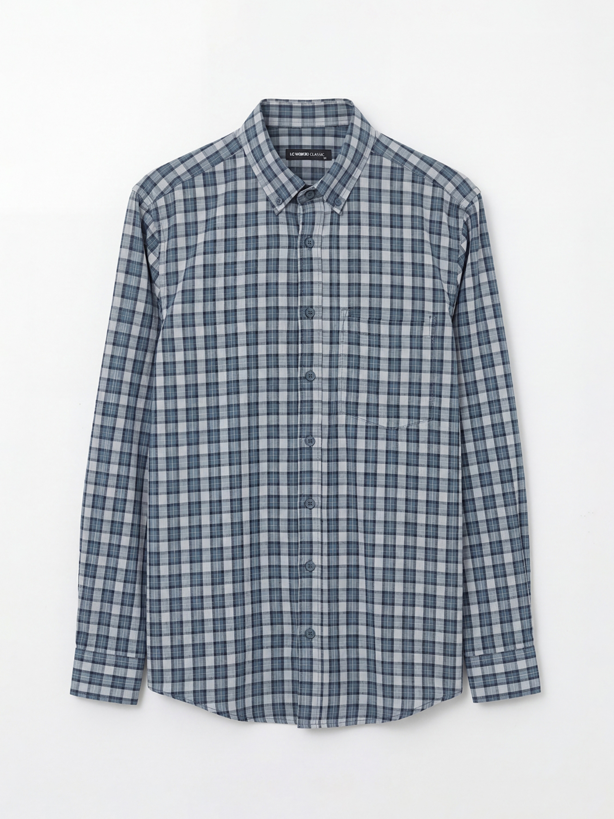 Mavi Regular Fit Ekose Gabardin Erkek Gömlek-4