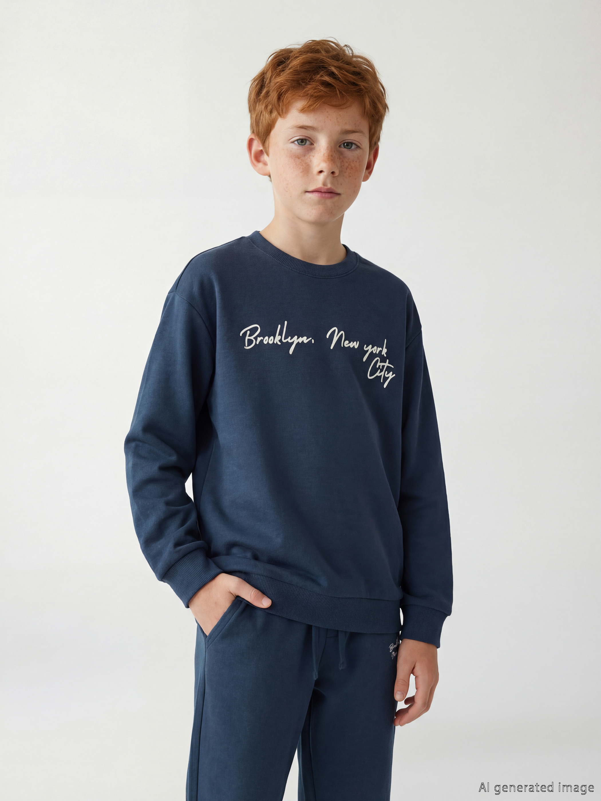 LCW Kids Bisiklet Yaka Baskılı Erkek Çocuk Sweatshirt - S6LD15Z4-HJT