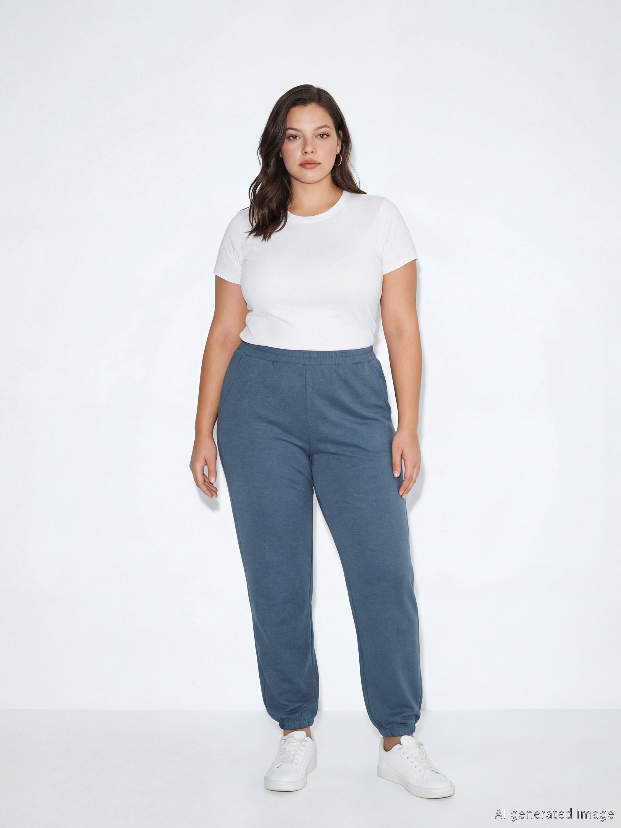 Gri Beli Lastikli Kadın Jogger Eşofman Altı	-1