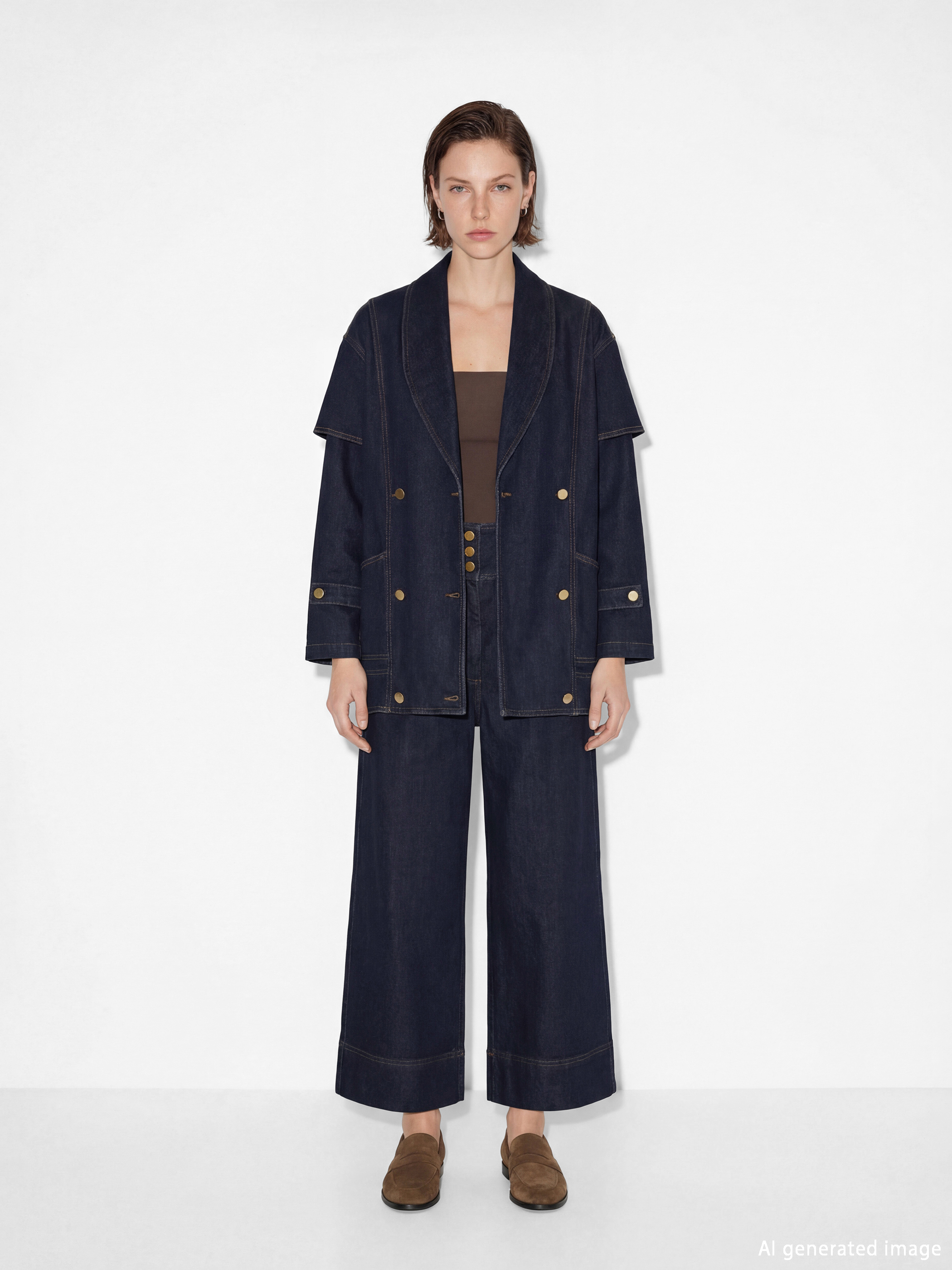 Natuvera Yüksek Bel Crop Wideleg Kadın Jean Pantolon - S6LD80Z8-YZA