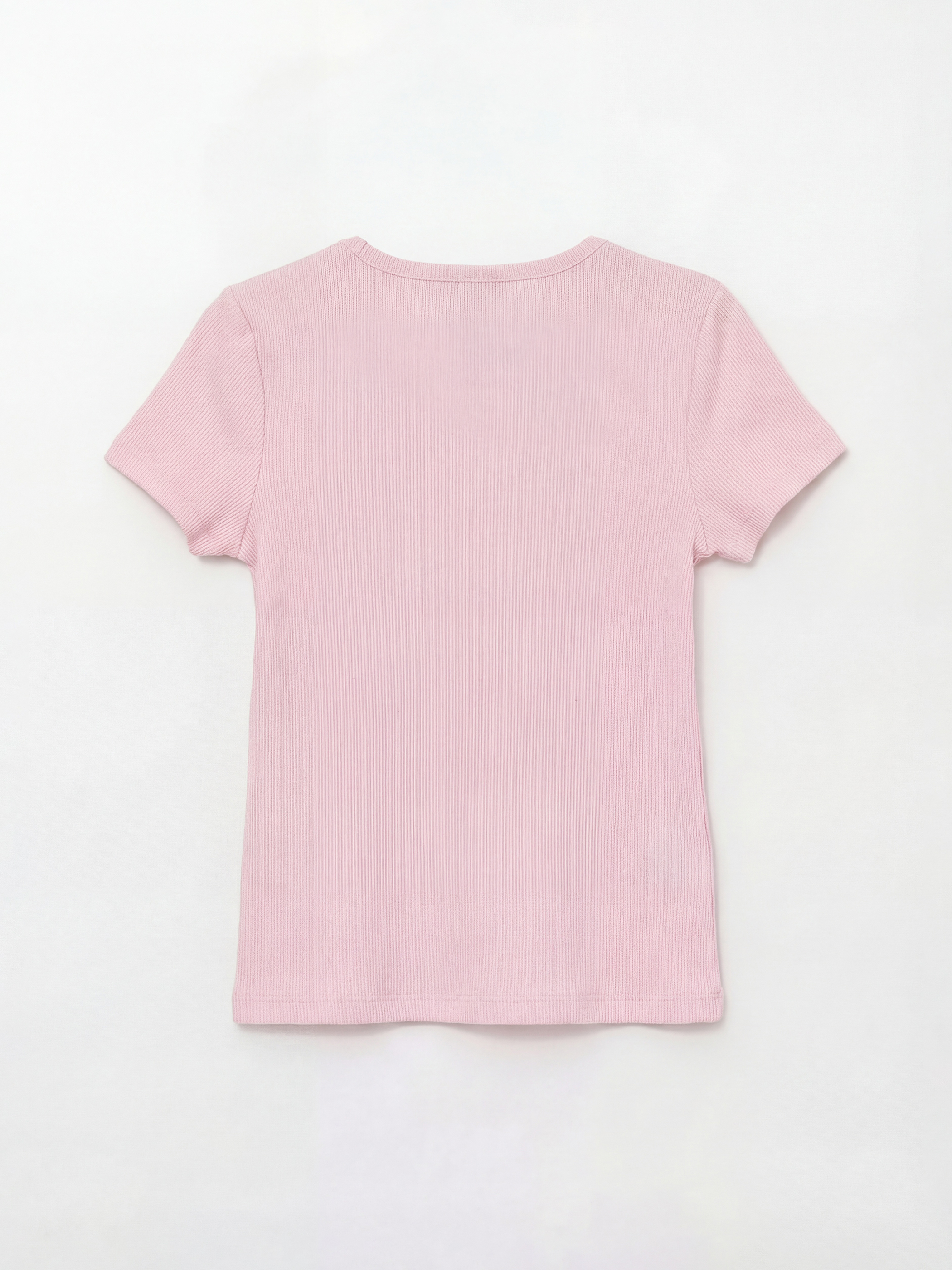 Pembe Bisiklet Yaka Kız Çocuk Tişört-1