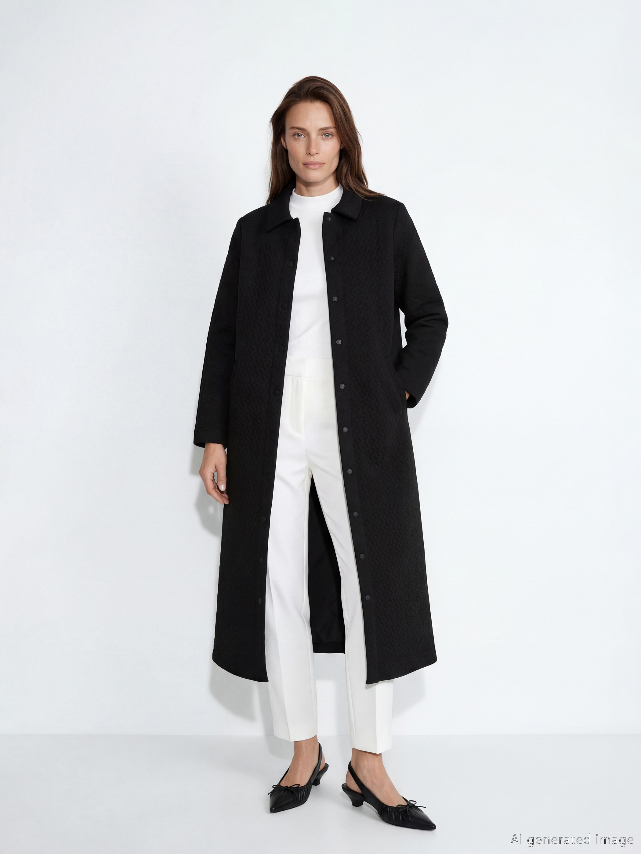 LCW Grace Gömlek Yaka Dokulu Kadın Ferace - S6LF15Z8-CVL