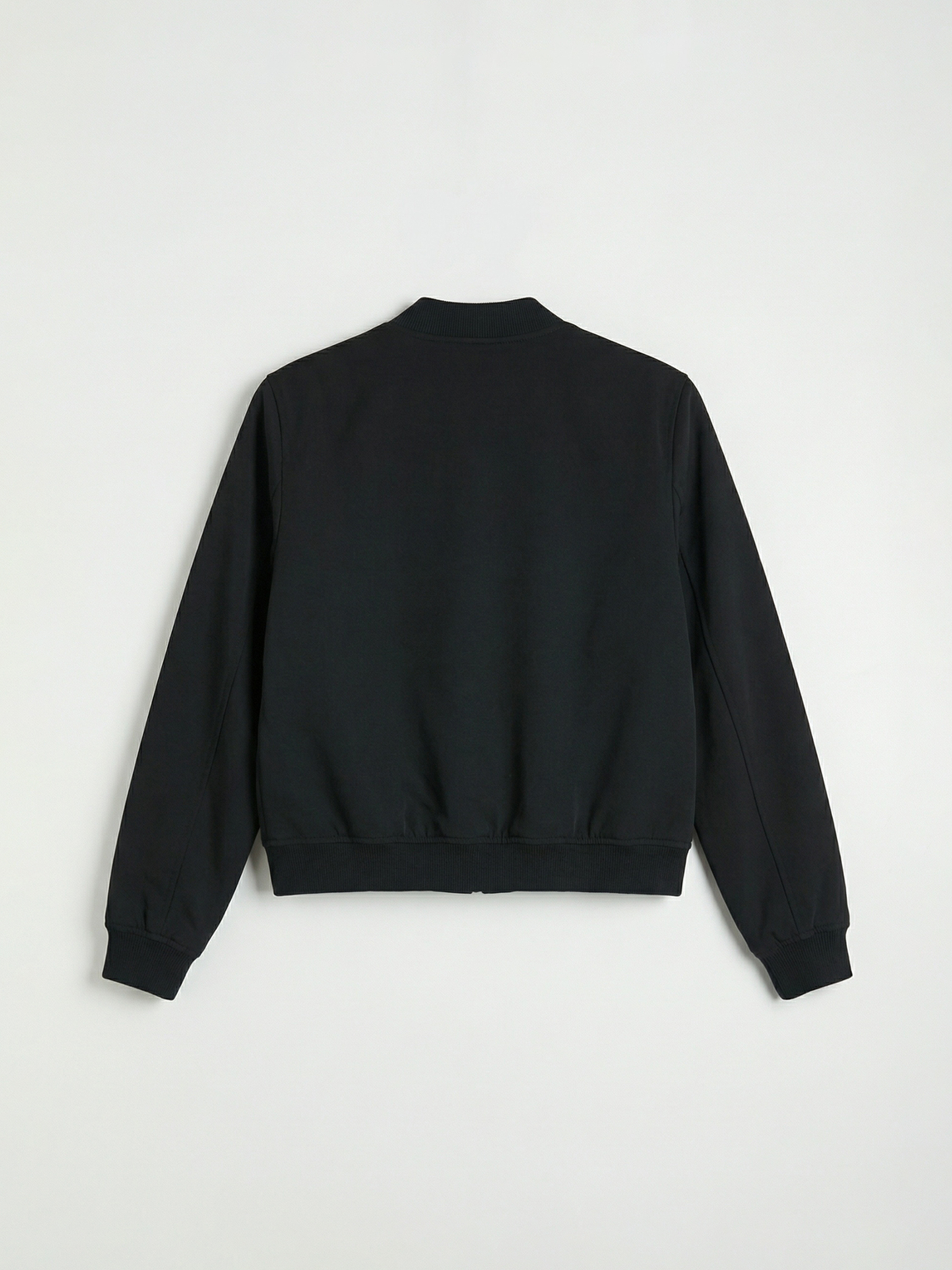 Siyah Kolej Yaka Kadın Bomber Ceket-1