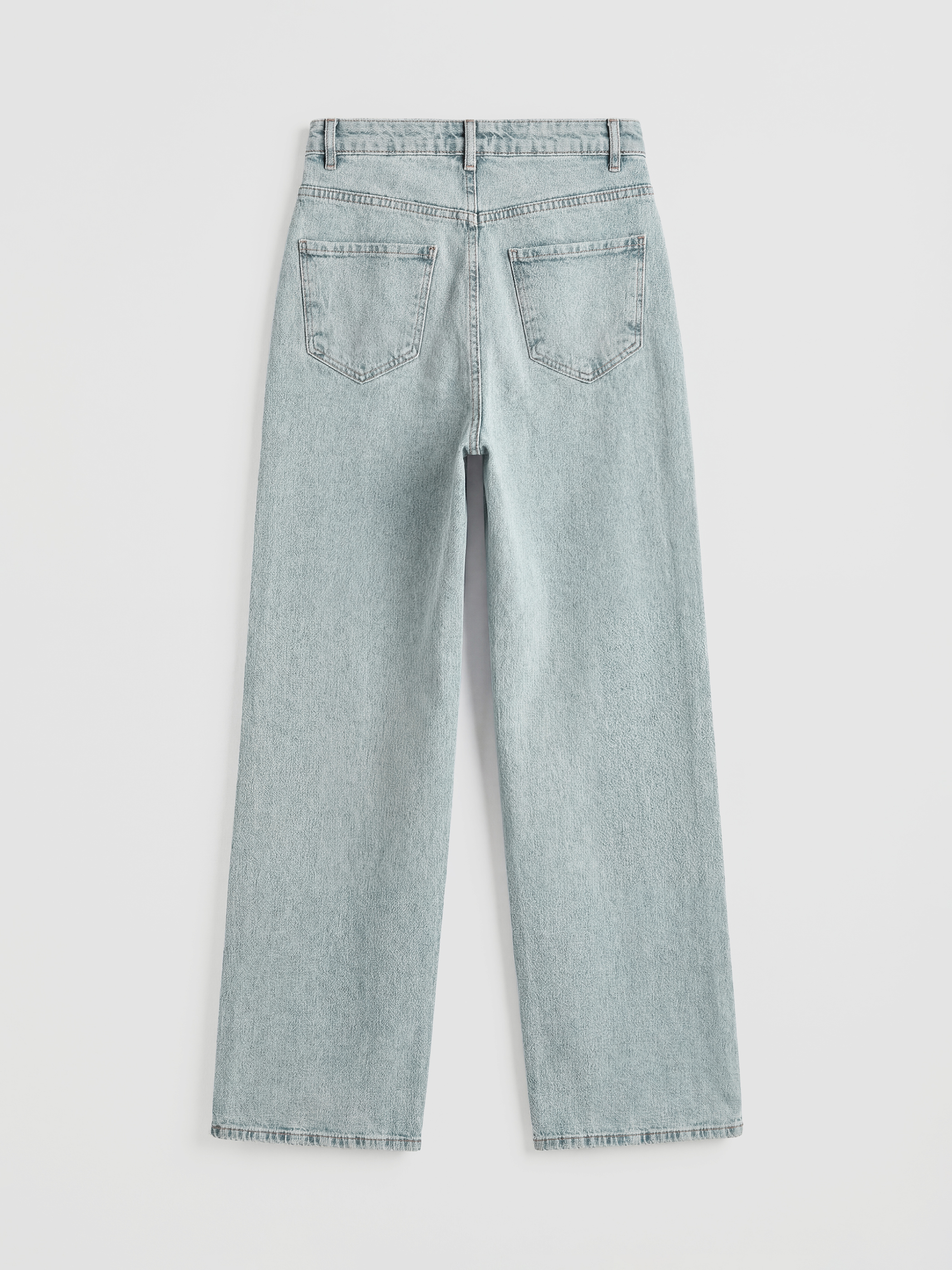 İndigo Wideleg Taşlı Kadın Jean Pantolon-5