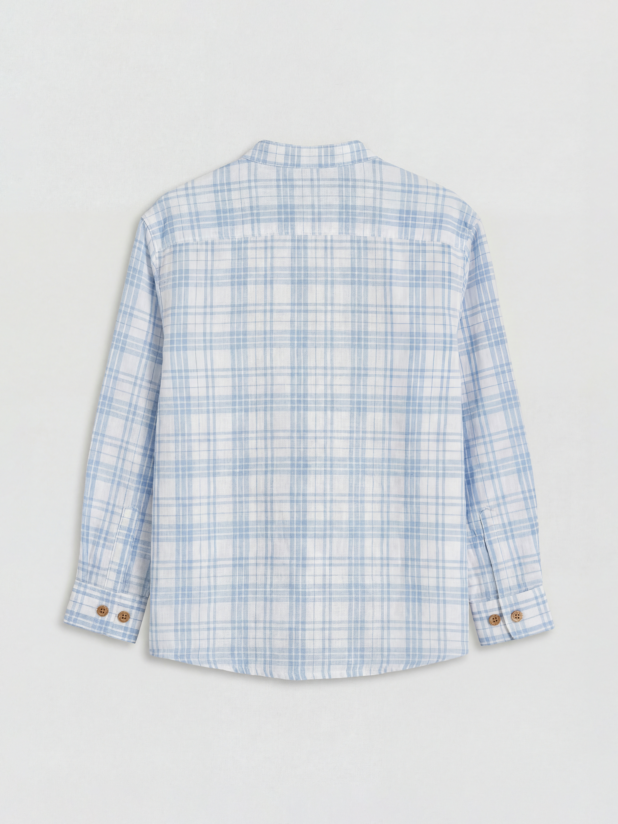 Mavi Hakim Yaka Ekose Erkek Çocuk Gömlek-1