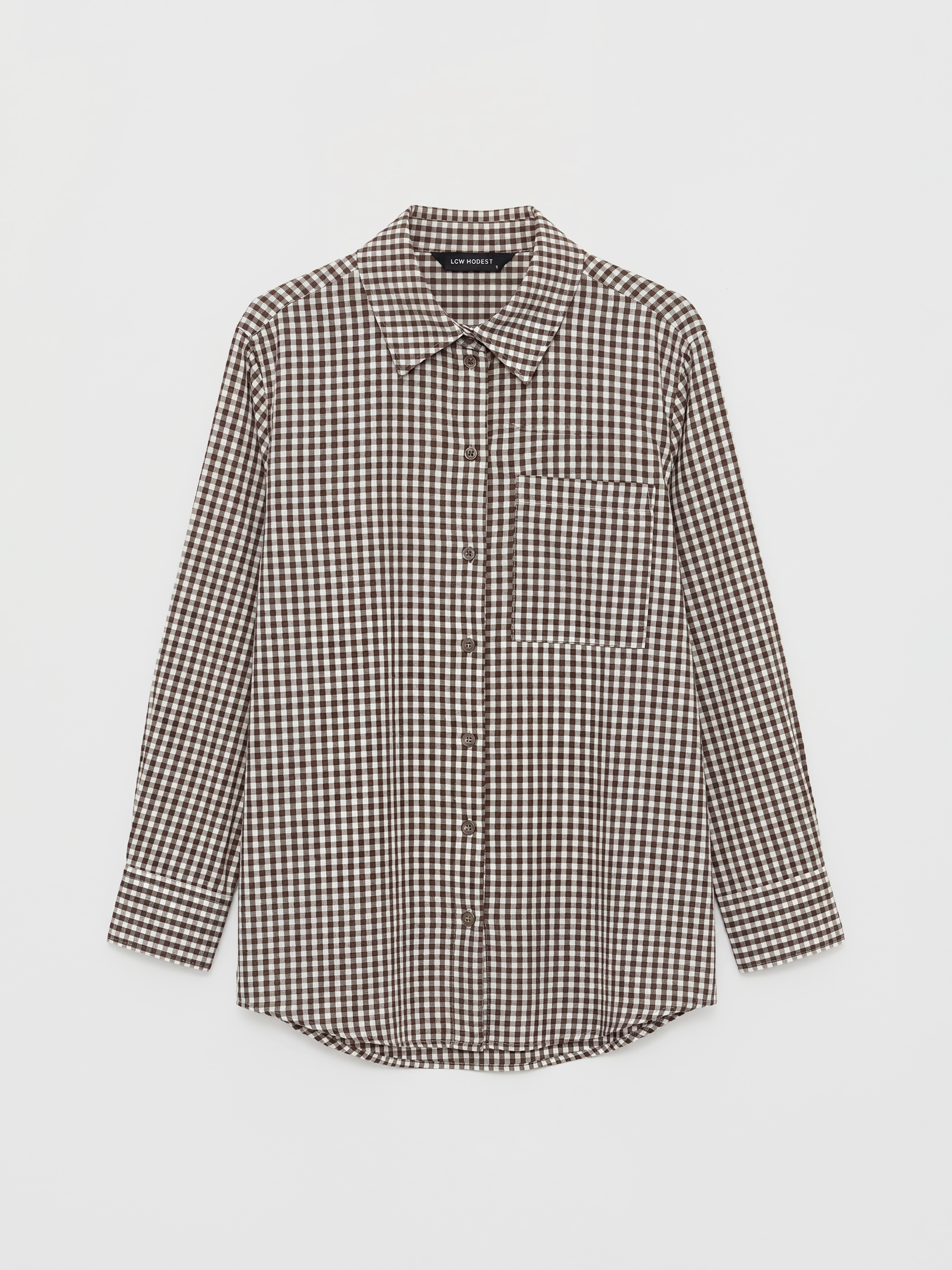 LCW Modest Ekose Kadın Gömlek Tunik - S6LH48Z8-LLL