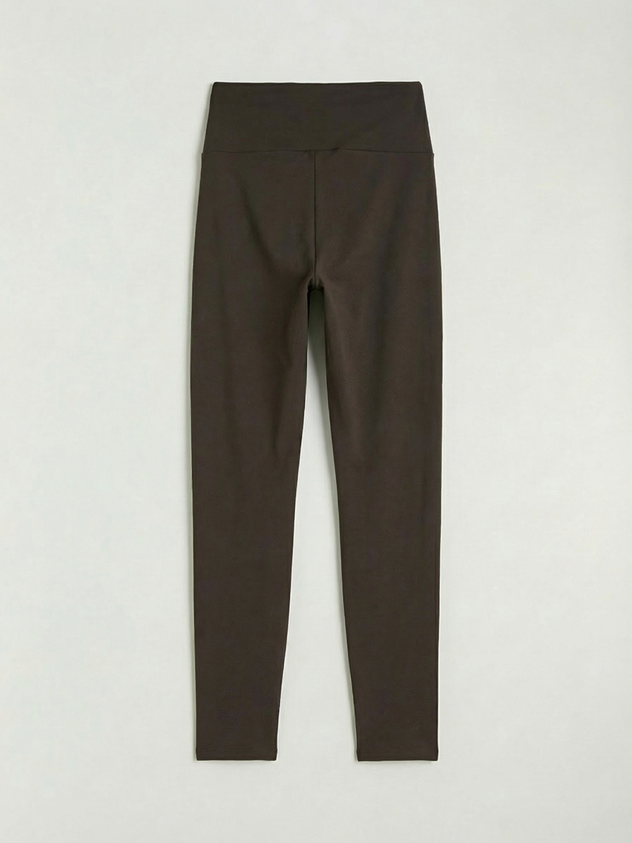 Kahverengi Yüksek Bel Kadın Spor Tayt-1