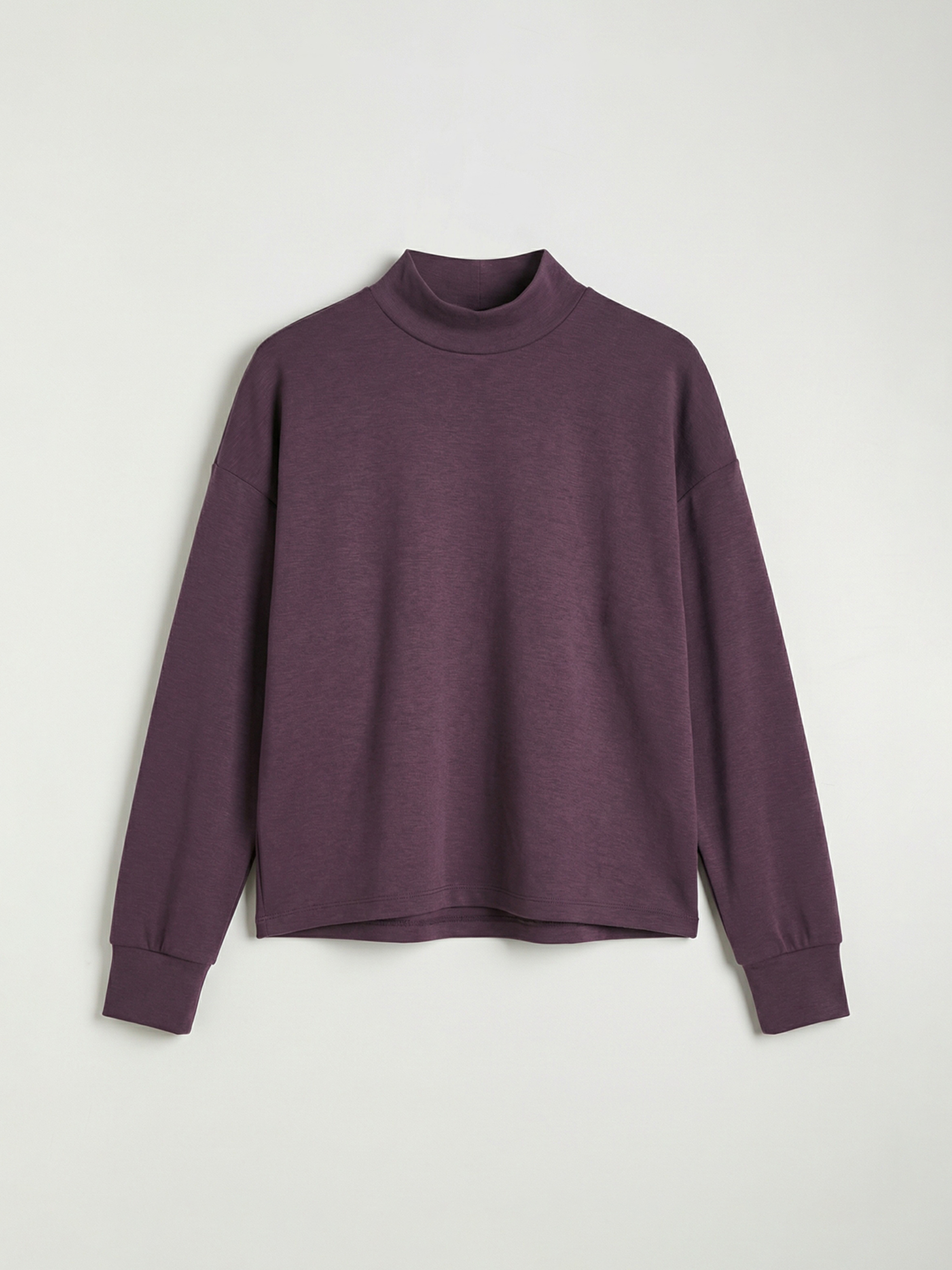 Mürdüm Dik Yaka Soft Touch Oversize Kadın Sweatshirt-5