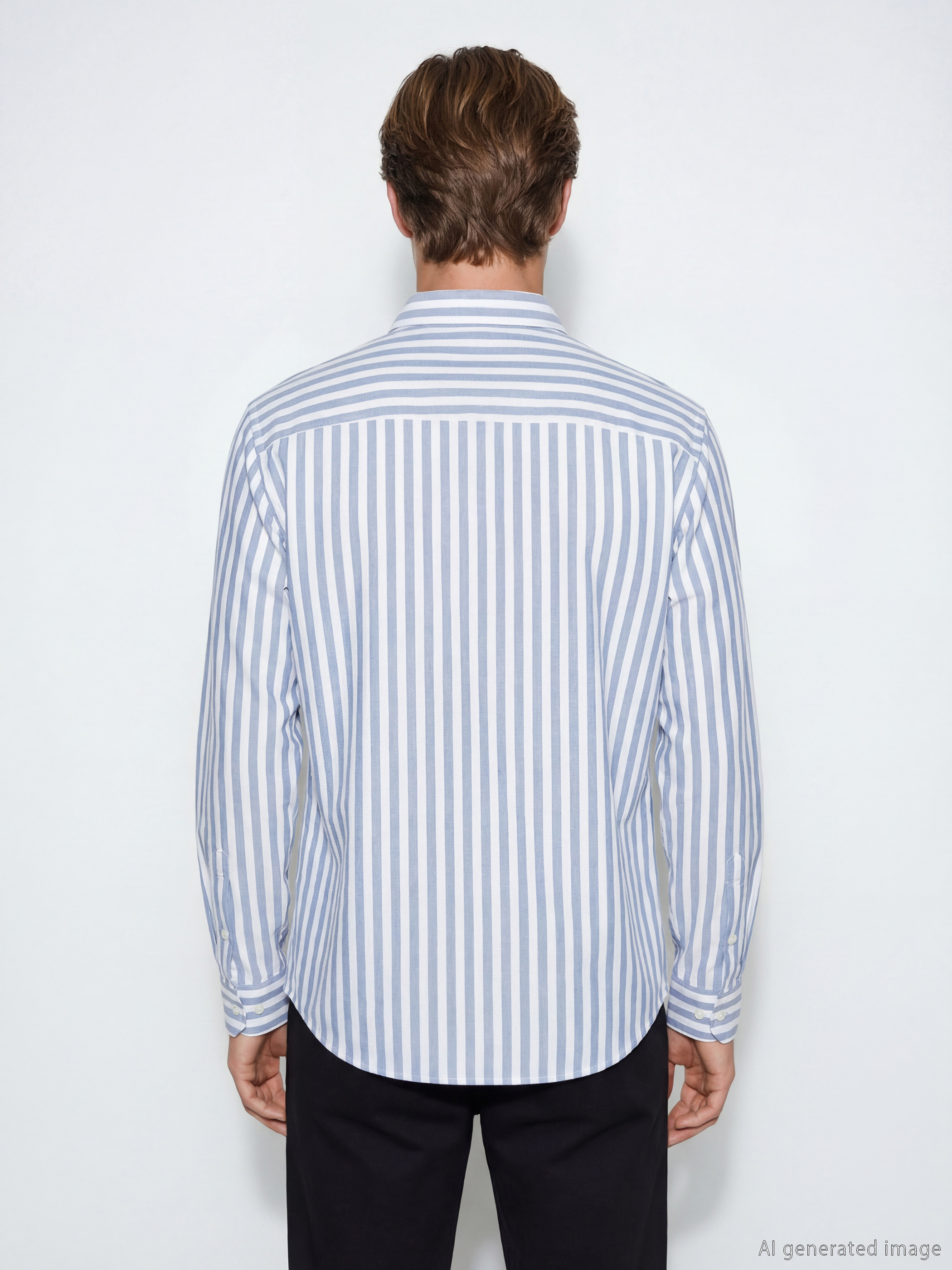 Mavi Regular Fit Çizgili Keten Karışımlı Erkek Gömlek-3