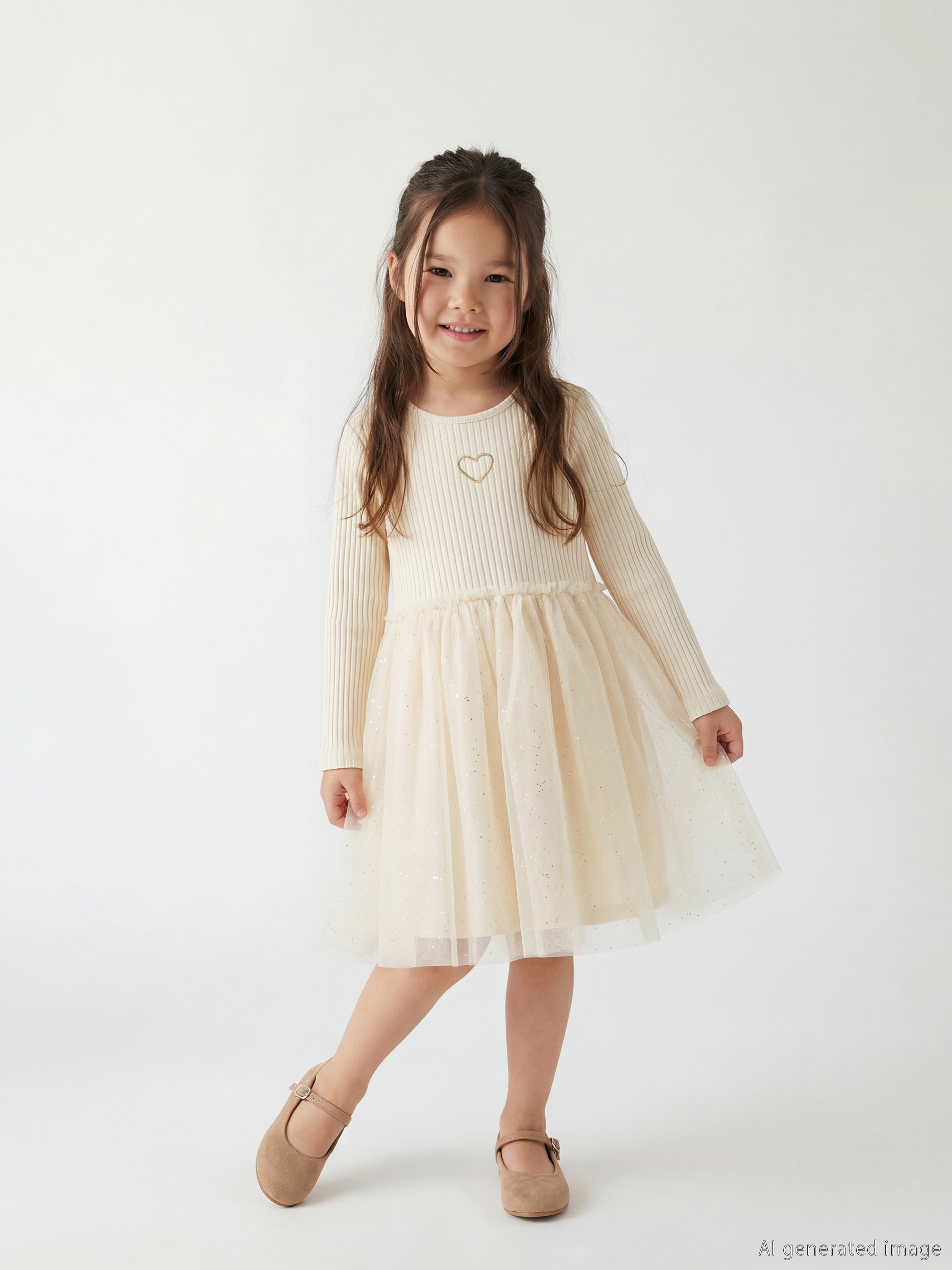 LCW Kids Bisiklet Yaka Fiyonklu Kız Çocuk Elbise - S6LJ53Z1-FF7