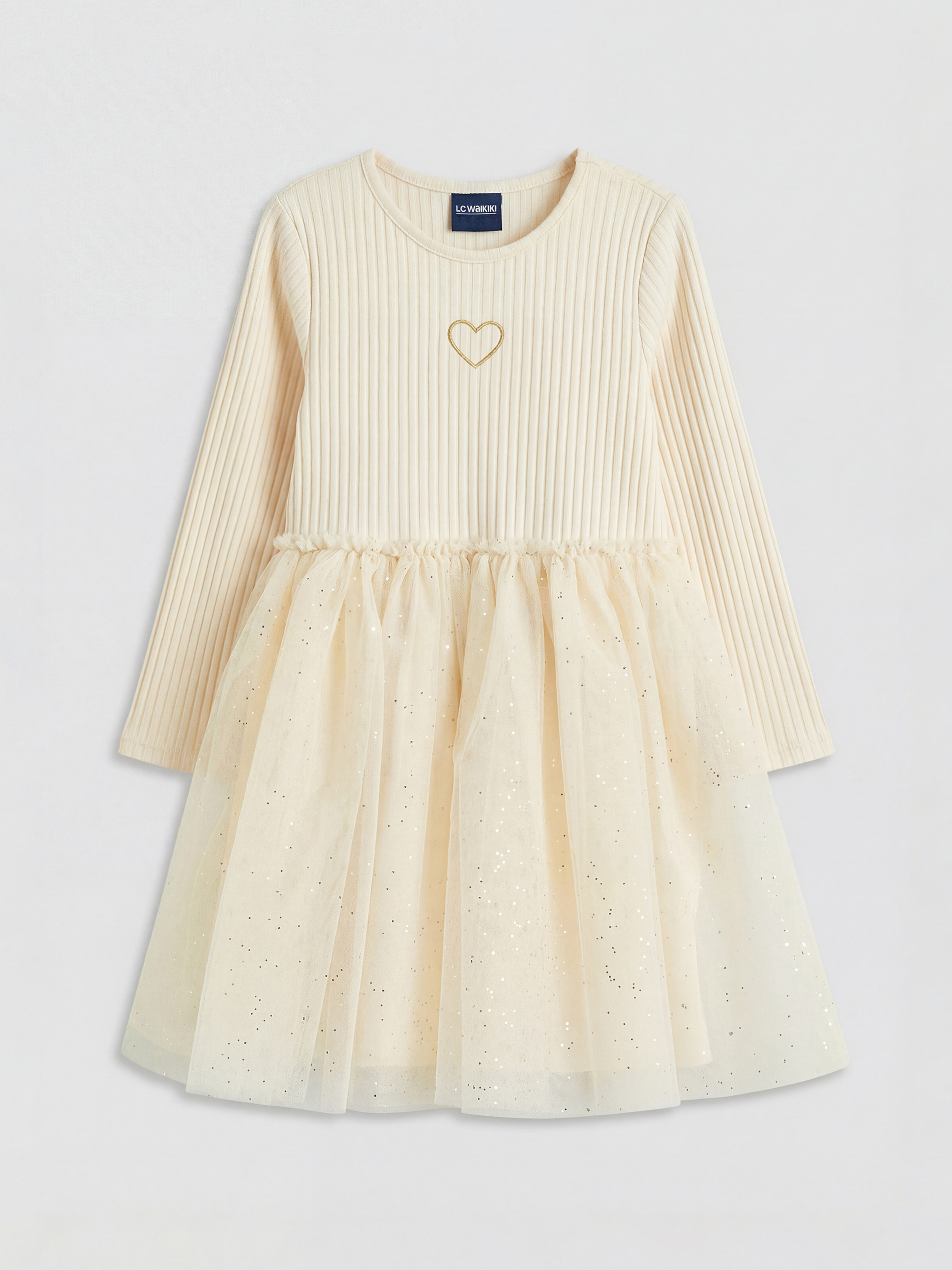 LCW Kids Bisiklet Yaka Fiyonklu Kız Çocuk Elbise - S6LJ53Z1-FF7