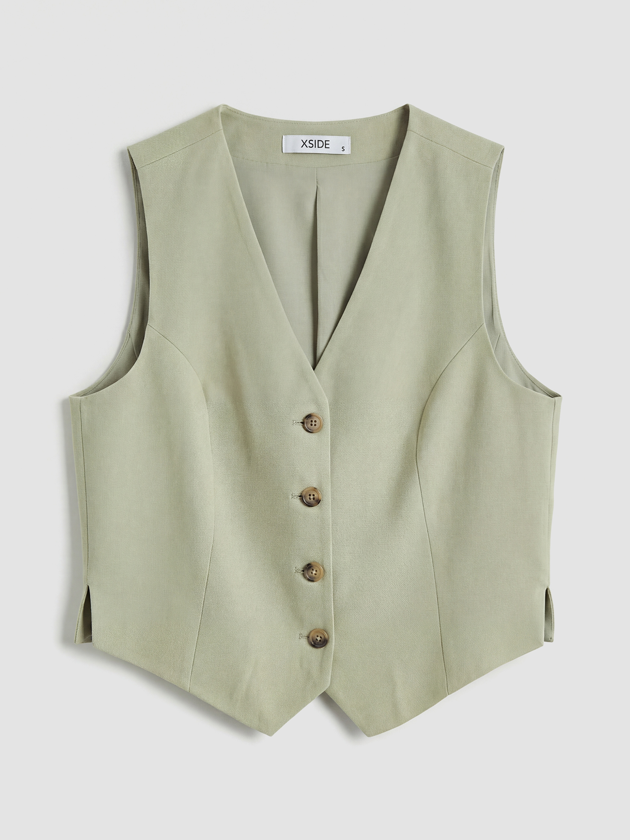 XSIDE V Yaka Keten Karışımlı Kadın Klasik Yelek - S6LJ63Z8-CZE