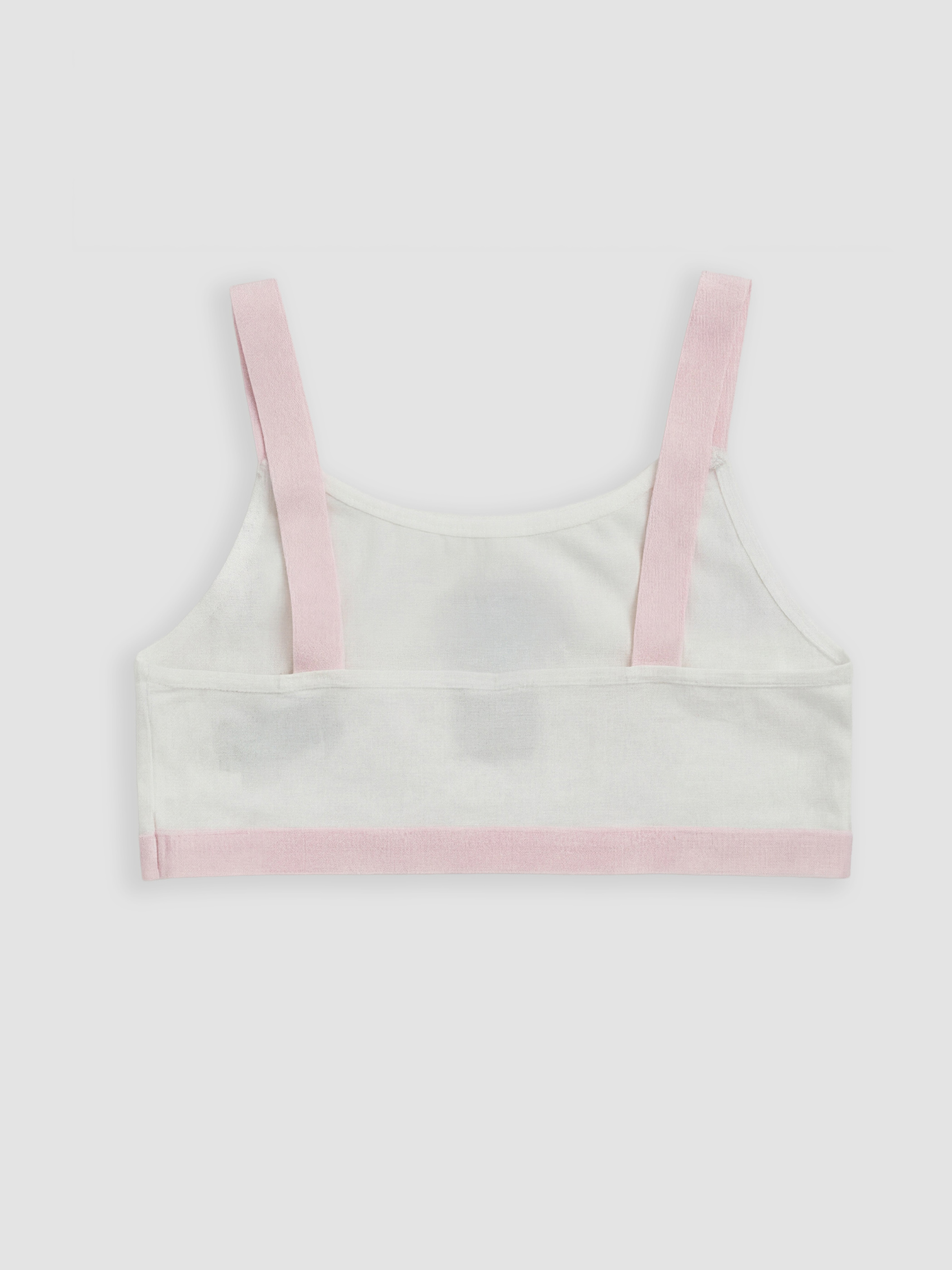 Beyaz Stitch Baskılı Kız Çocuk Büstiyer-1