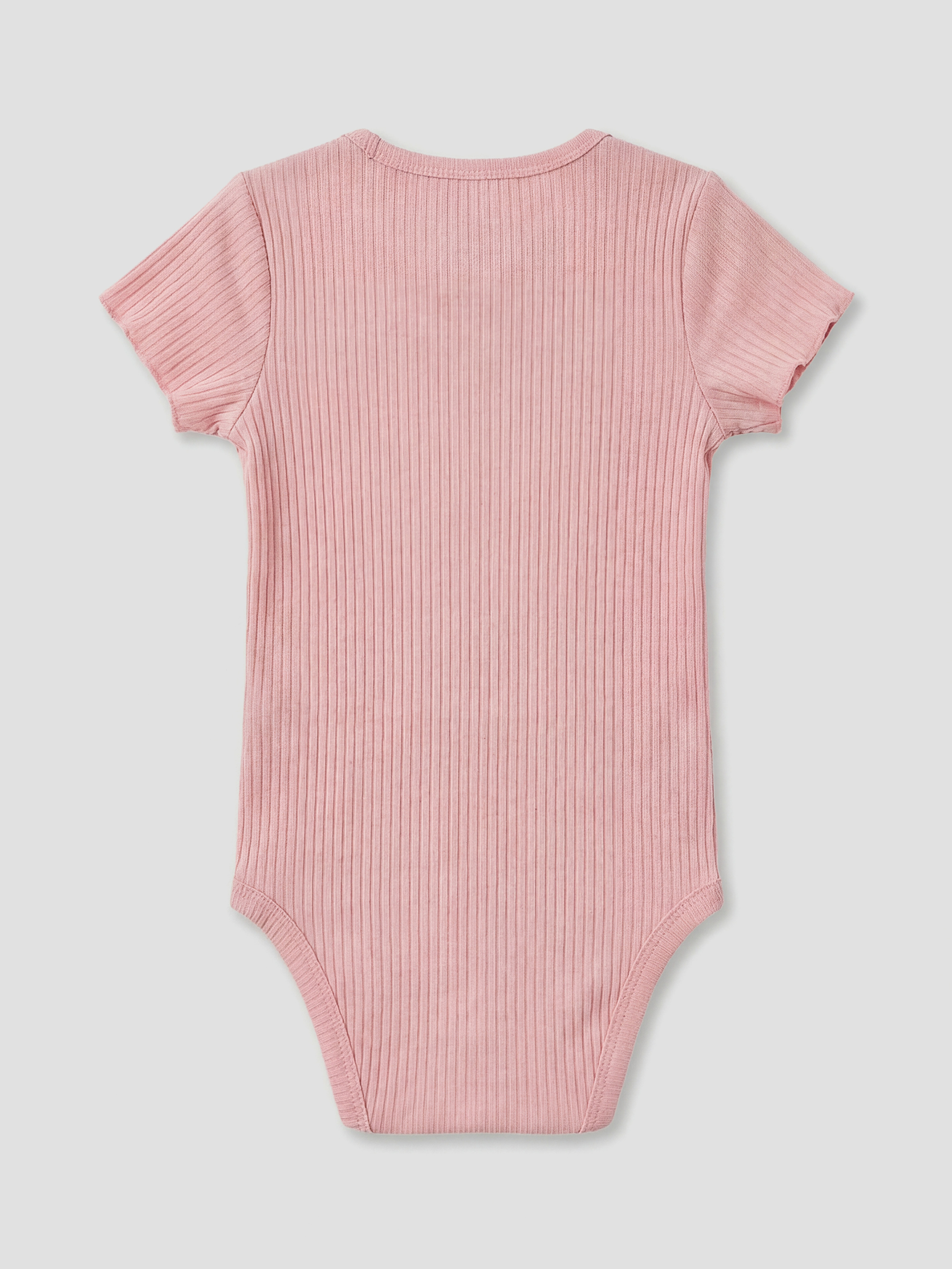 Pembe Bisiklet Yaka Fırfırlı Kız Bebek 2'li Body-2