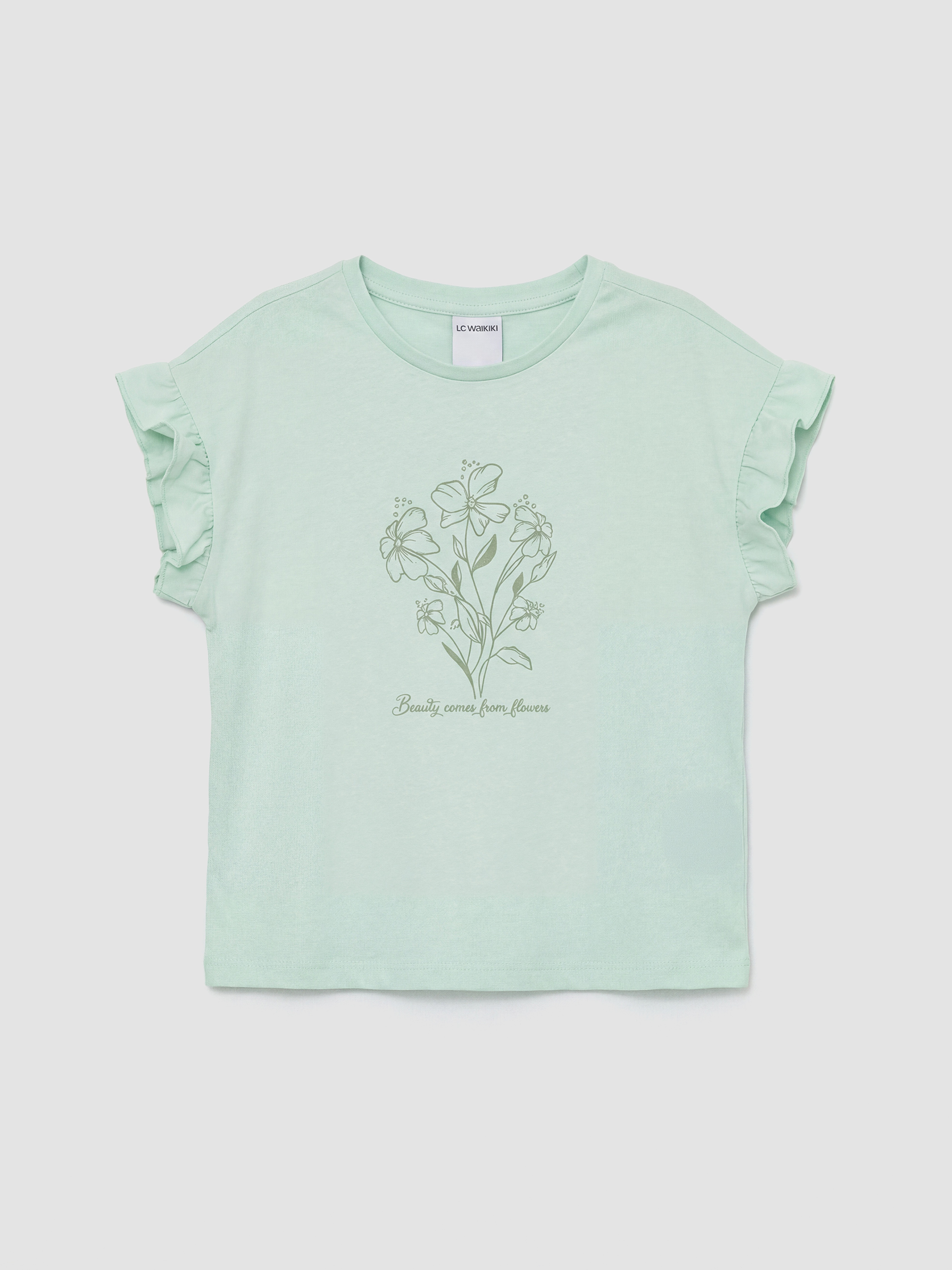 LCW Kids Girl GREEN T-Shirt - S6LK75Z4-GA4