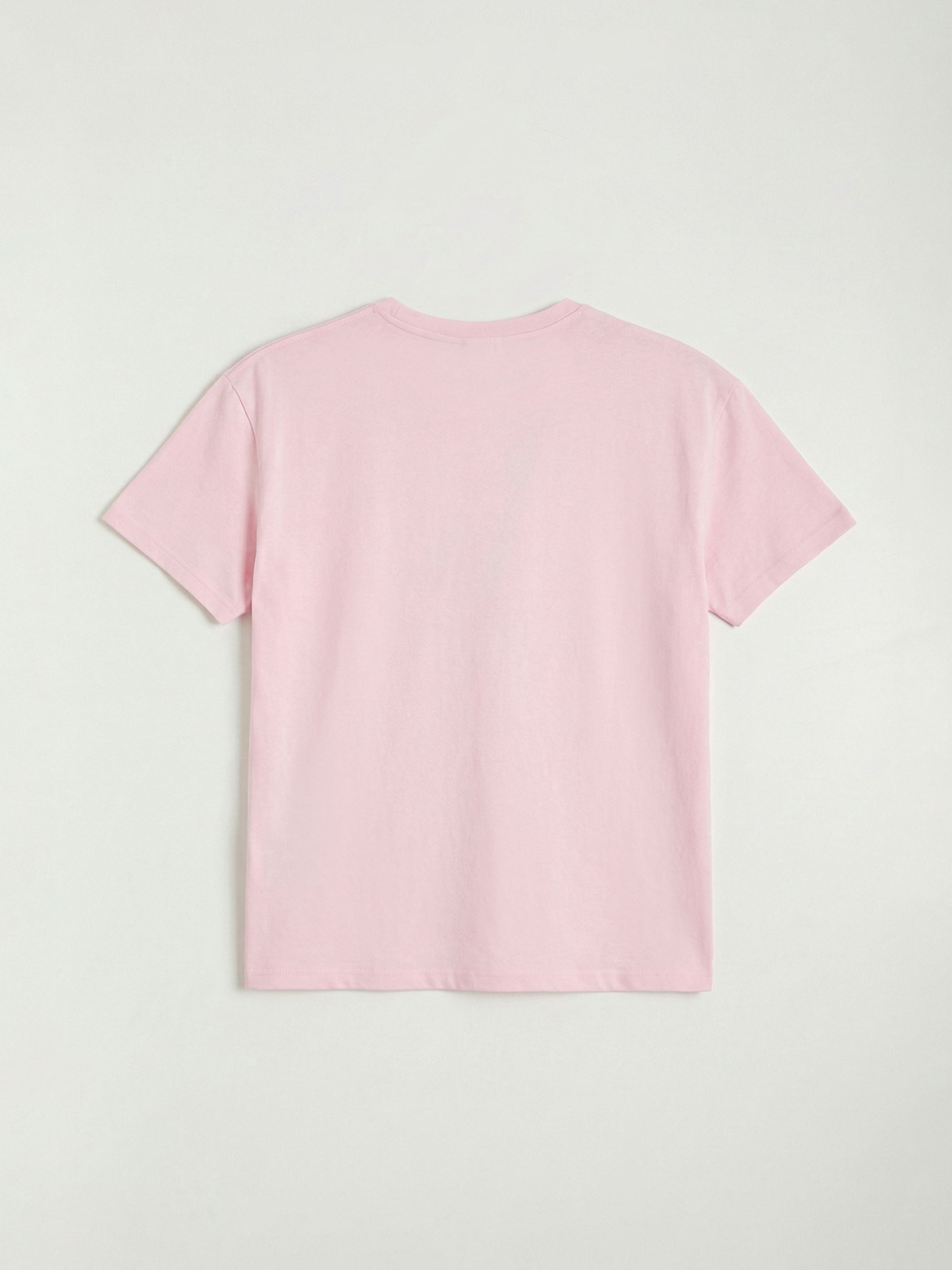 Pembe Bisiklet Yaka Yıldız Baskılı Kız Çocuk Tişört-1