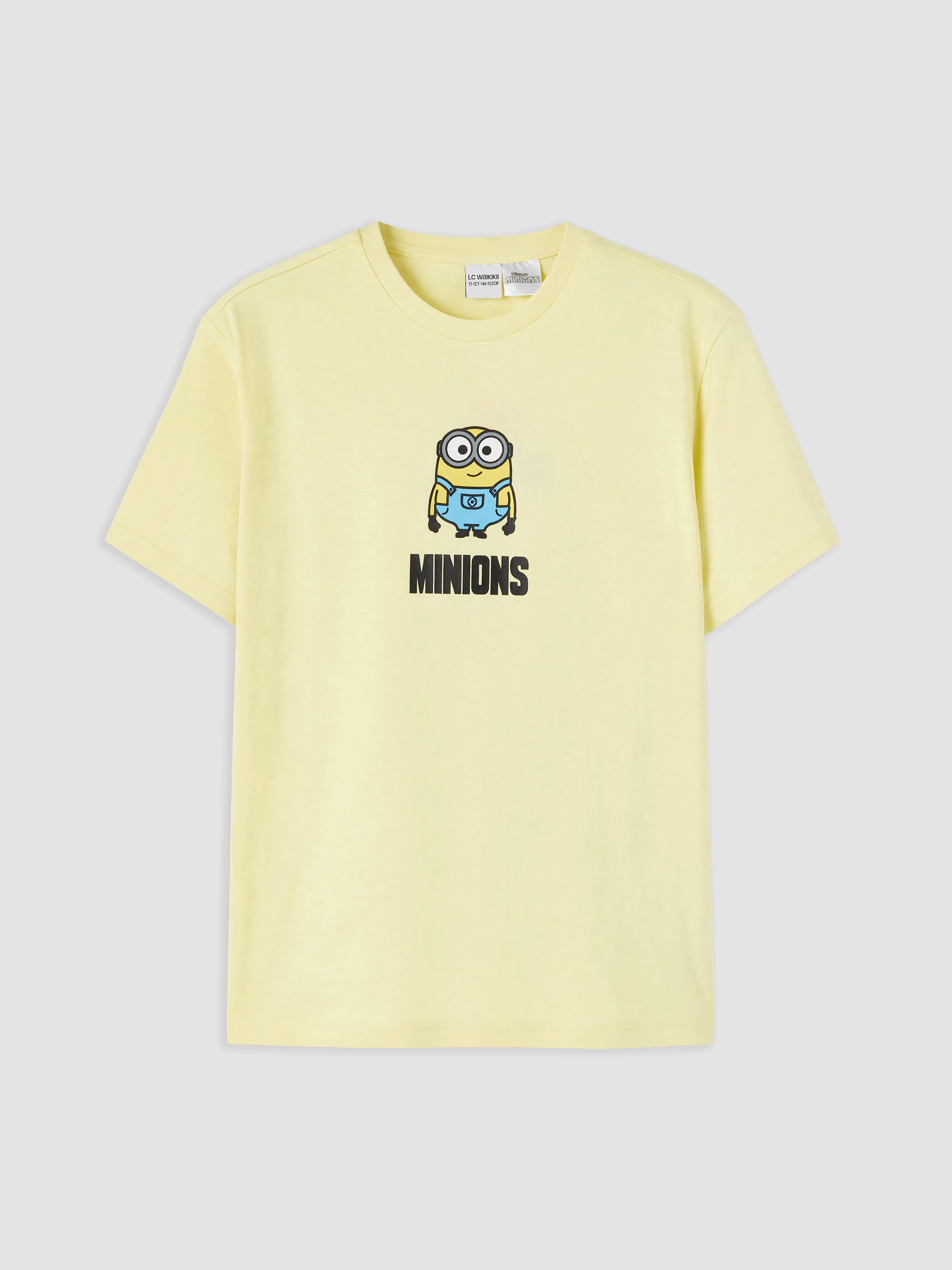 LCW Kids Bisiklet Yaka Minions Baskılı Kız Çocuk Tişört
