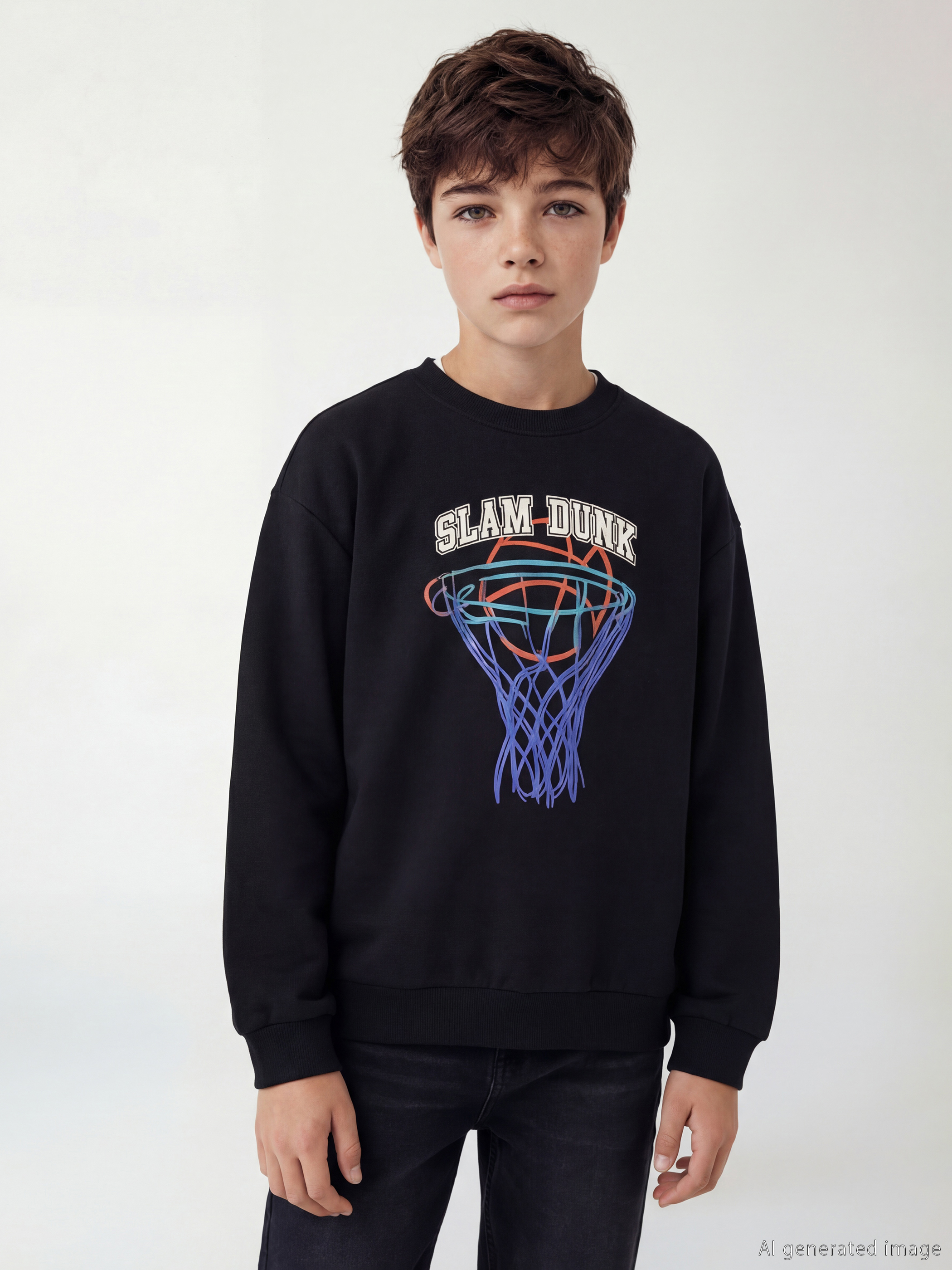 LCW Kids Bisiklet Yaka Baskılı Erkek Çocuk Sweatshirt - S6LL34Z4-CVL