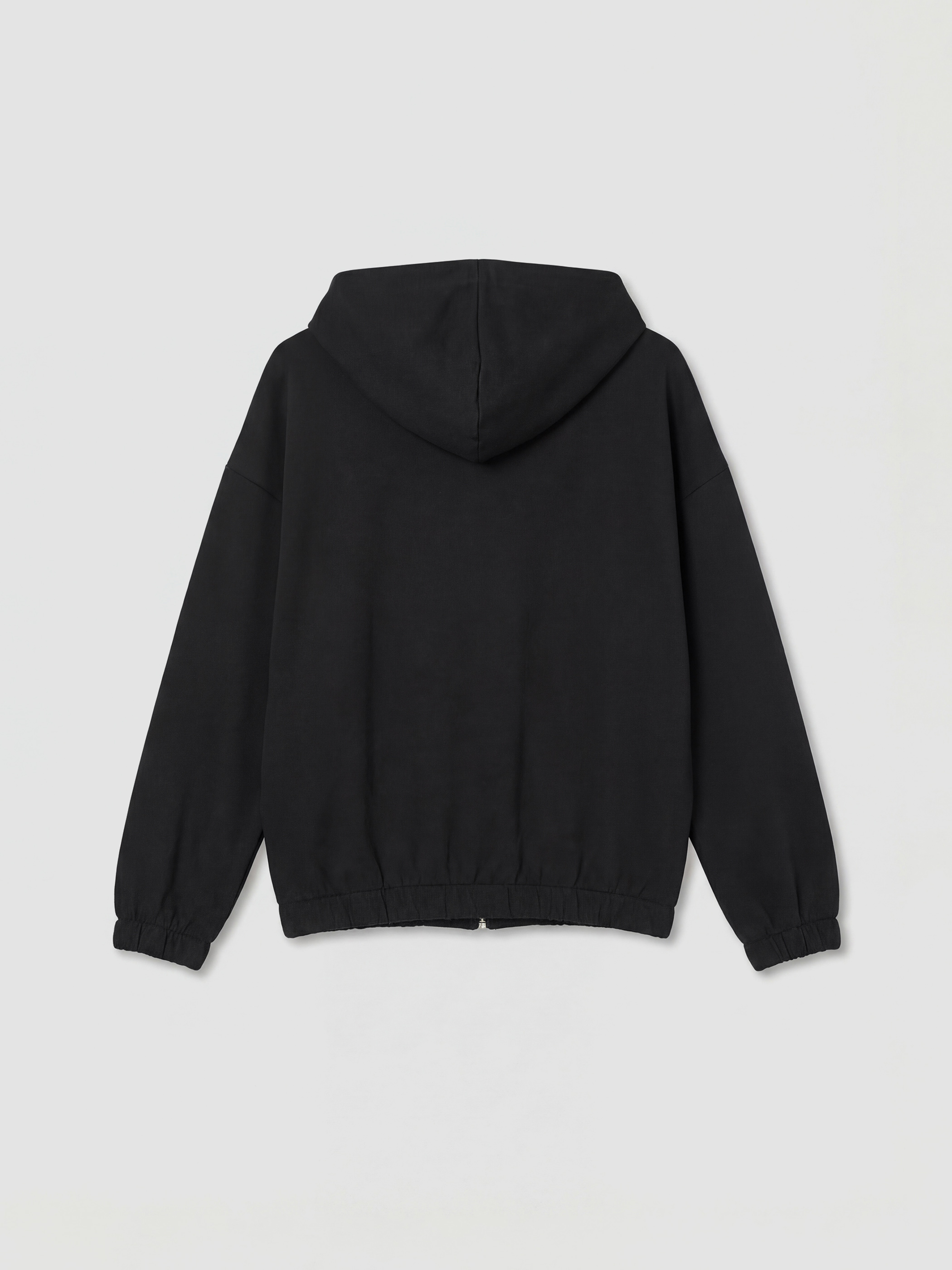 Siyah Soft Touch Oversize Kadın Fermuarlı Sweatshirt	-1