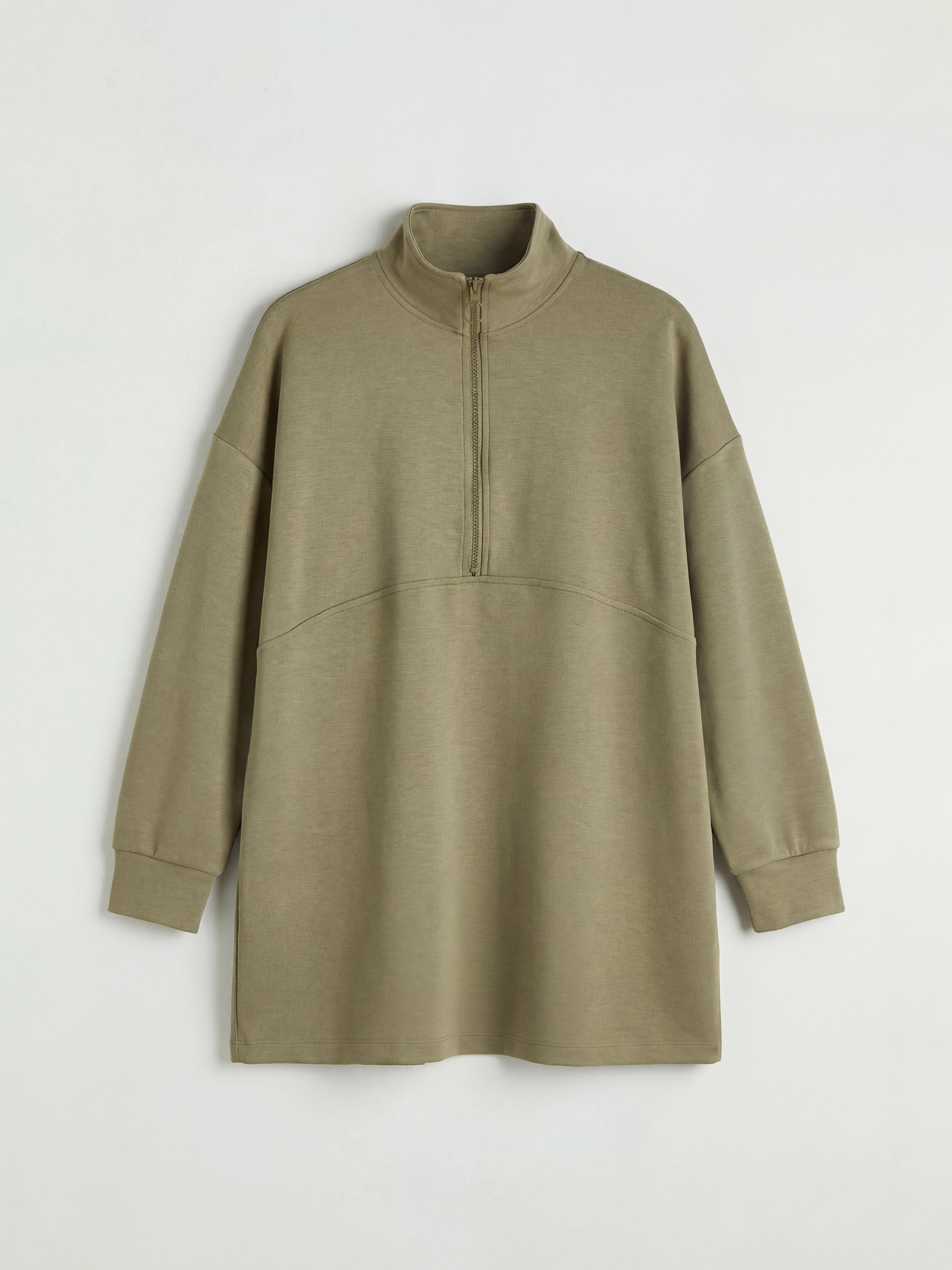 LCW Modest Dik Yaka Soft Touch Kadın Sweatshirt Tunik - S6LM16Z8-GN2