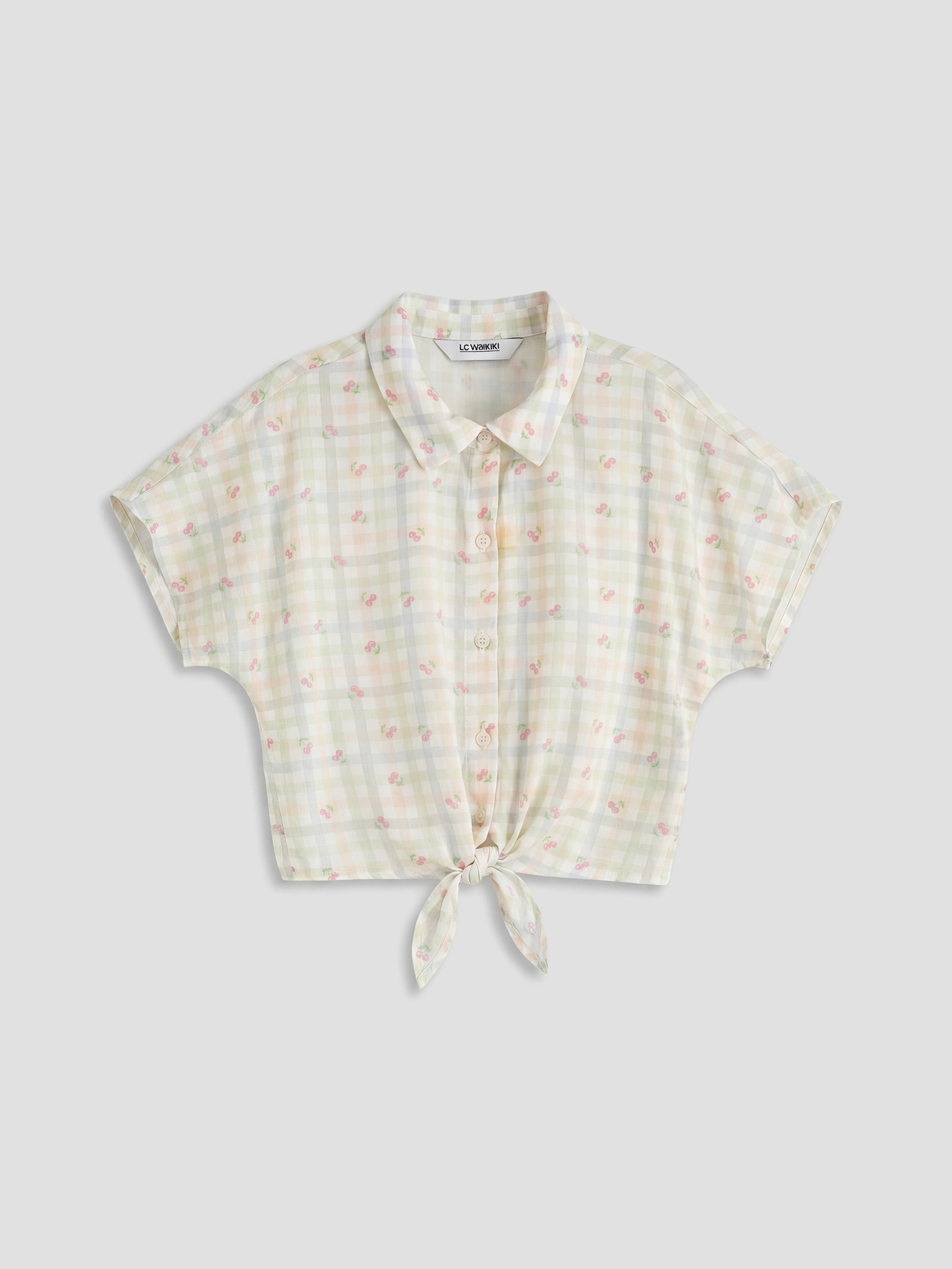 LC WAIKIKI Önü Bağlamalı Baskılı Kız Çocuk Gömlek - S6LM46Z4-LRA