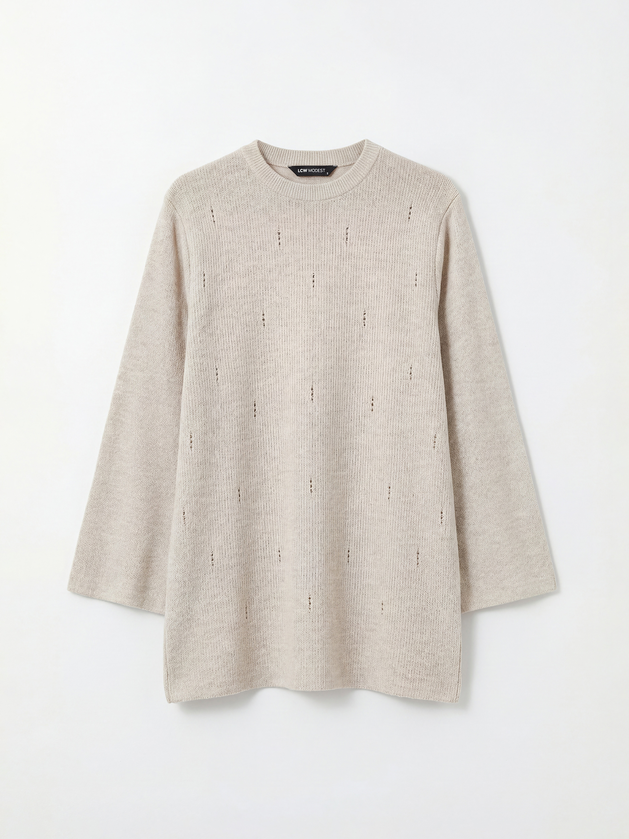 LCW Modest Bisiklet Yaka Taşlı Kadın Sweatshirt Tunik - S6LM71Z8-CR8