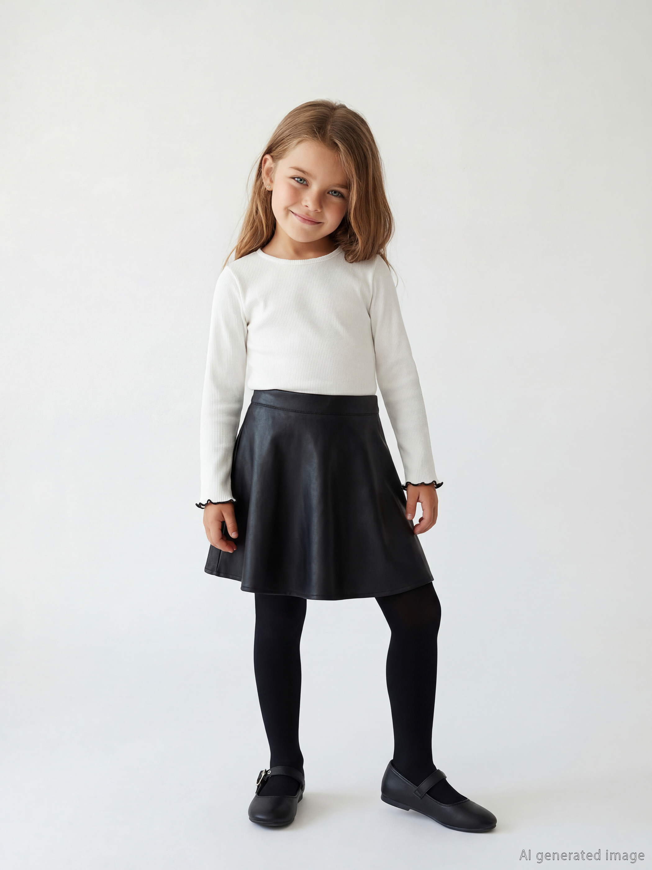 LCW Kids Deri Görünümlü Kız Çocuk Etek - S6LM98Z1-CVL