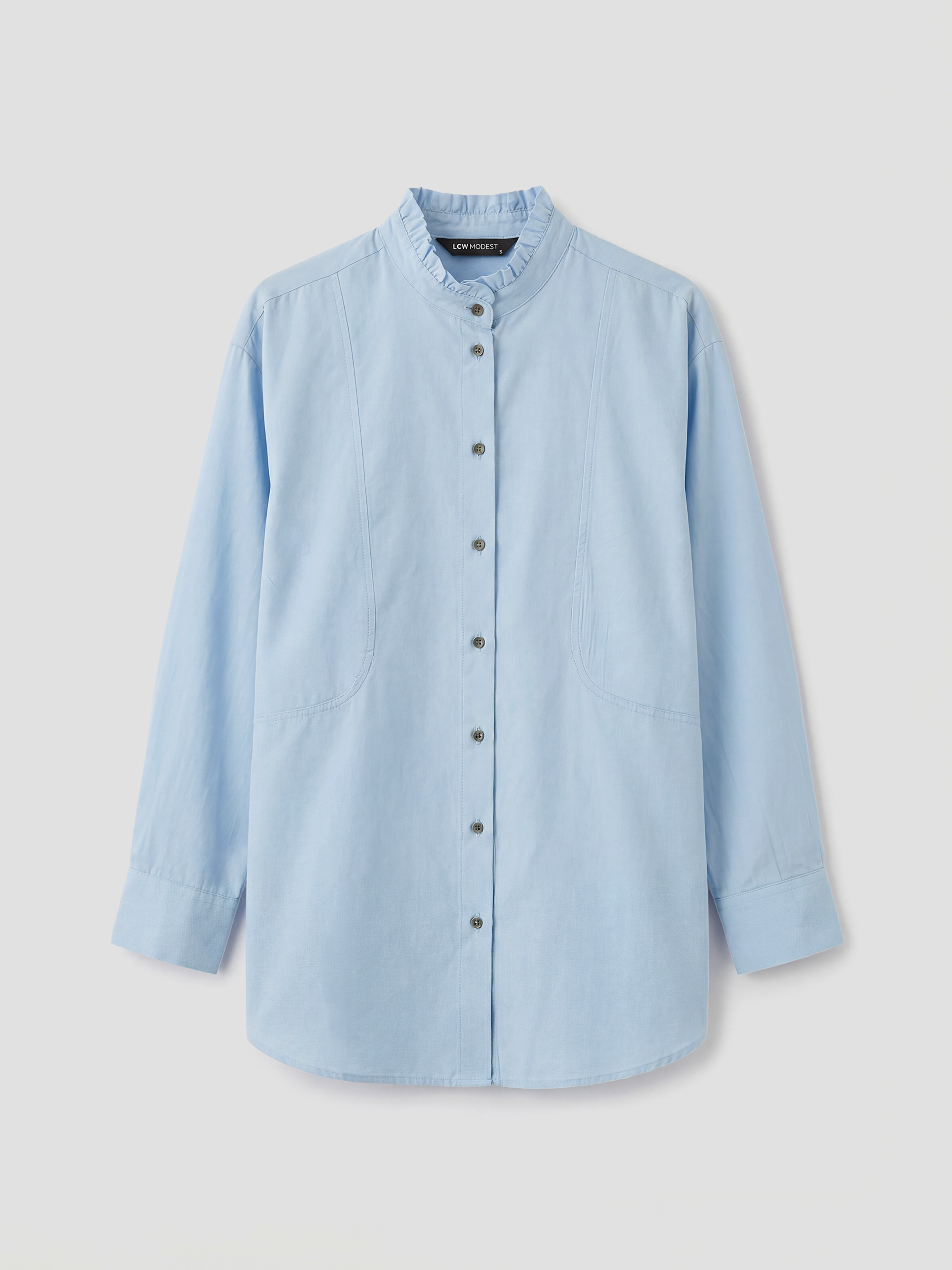 LCW Modest Hakim Yaka Poplin Kadın Gömlek Tunik	 - S6LN47Z8-CUN