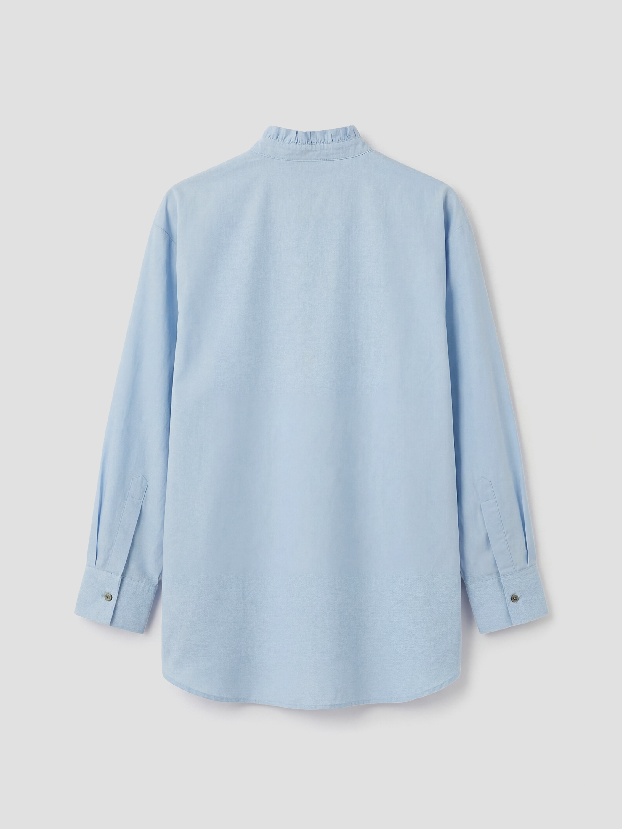 Mavi Hakim Yaka Poplin Kadın Gömlek Tunik	-1