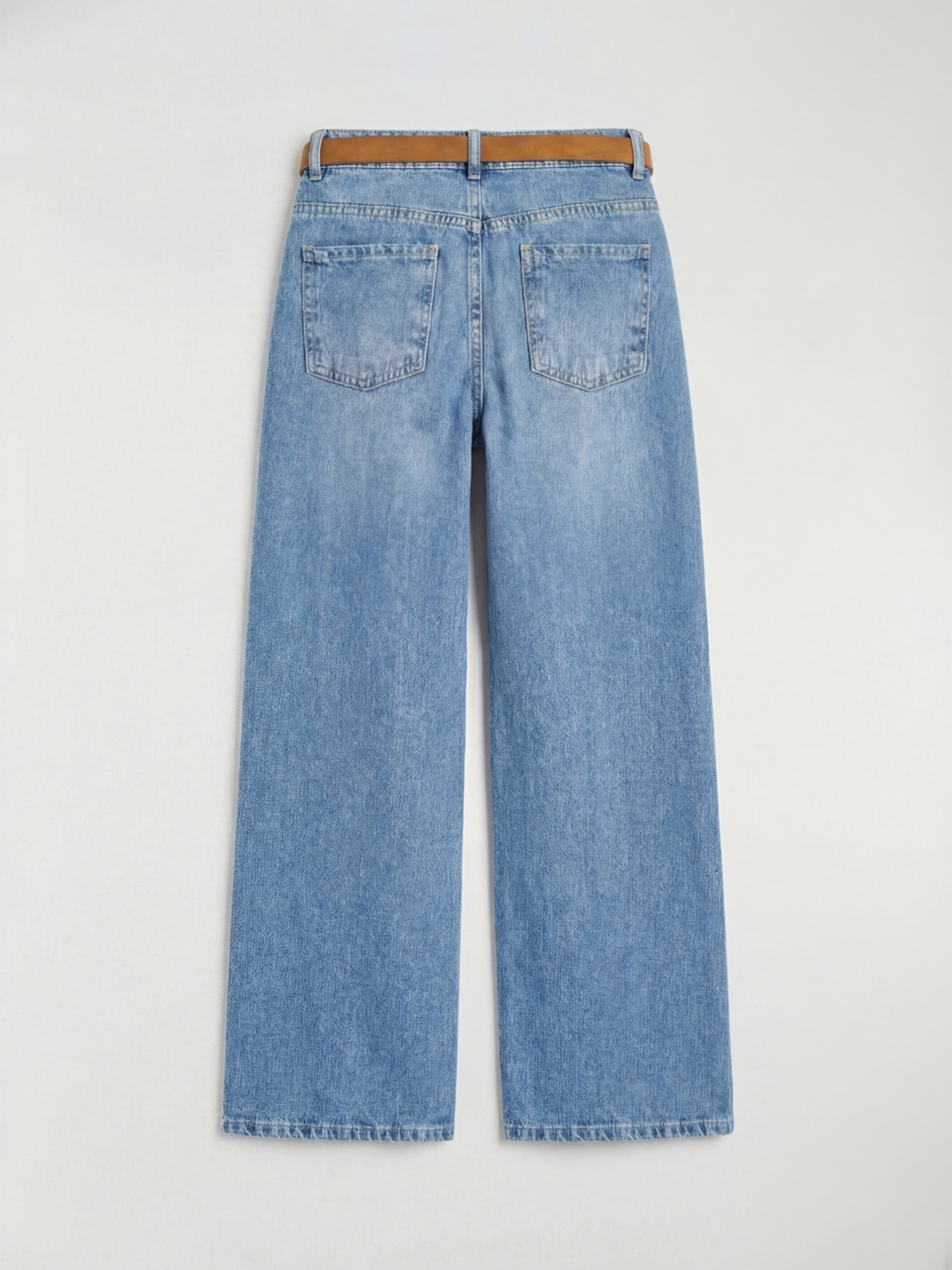 İndigo Wideleg Kız Çocuk Jean Pantolon-1