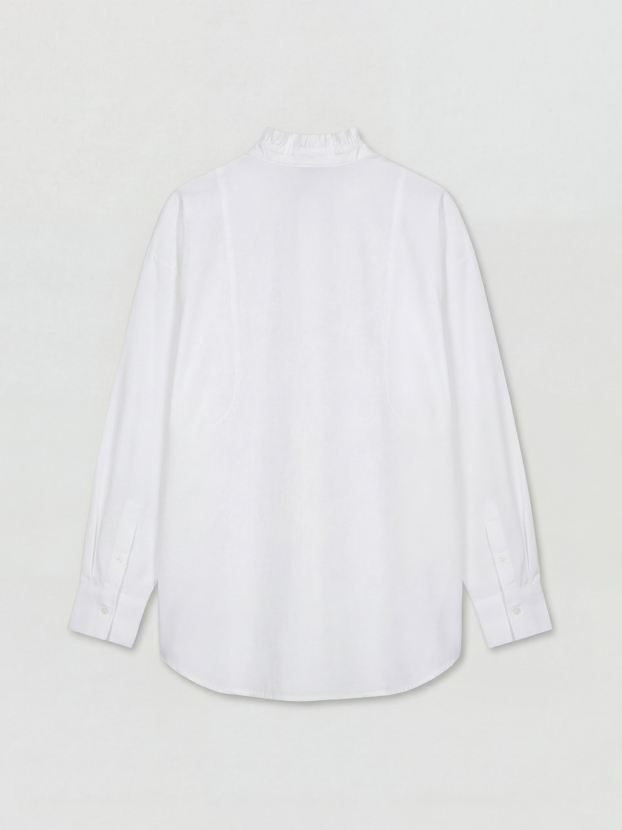 Beyaz Hakim Yaka Poplin Oversize Kadın Gömlek Tunik-5