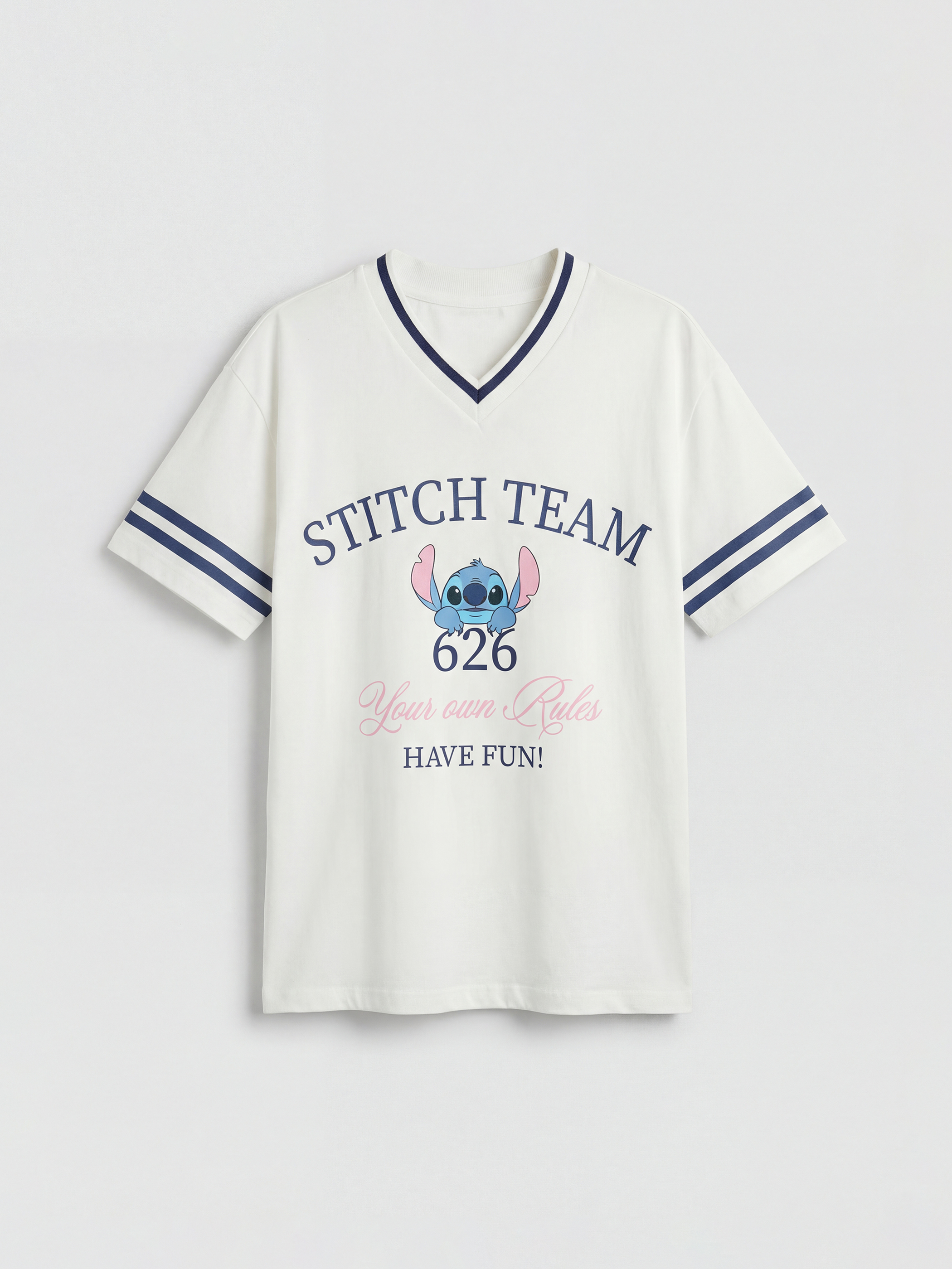 Ekru Stitch Baskılı Kız Çocuk Tişört ve Şort-1