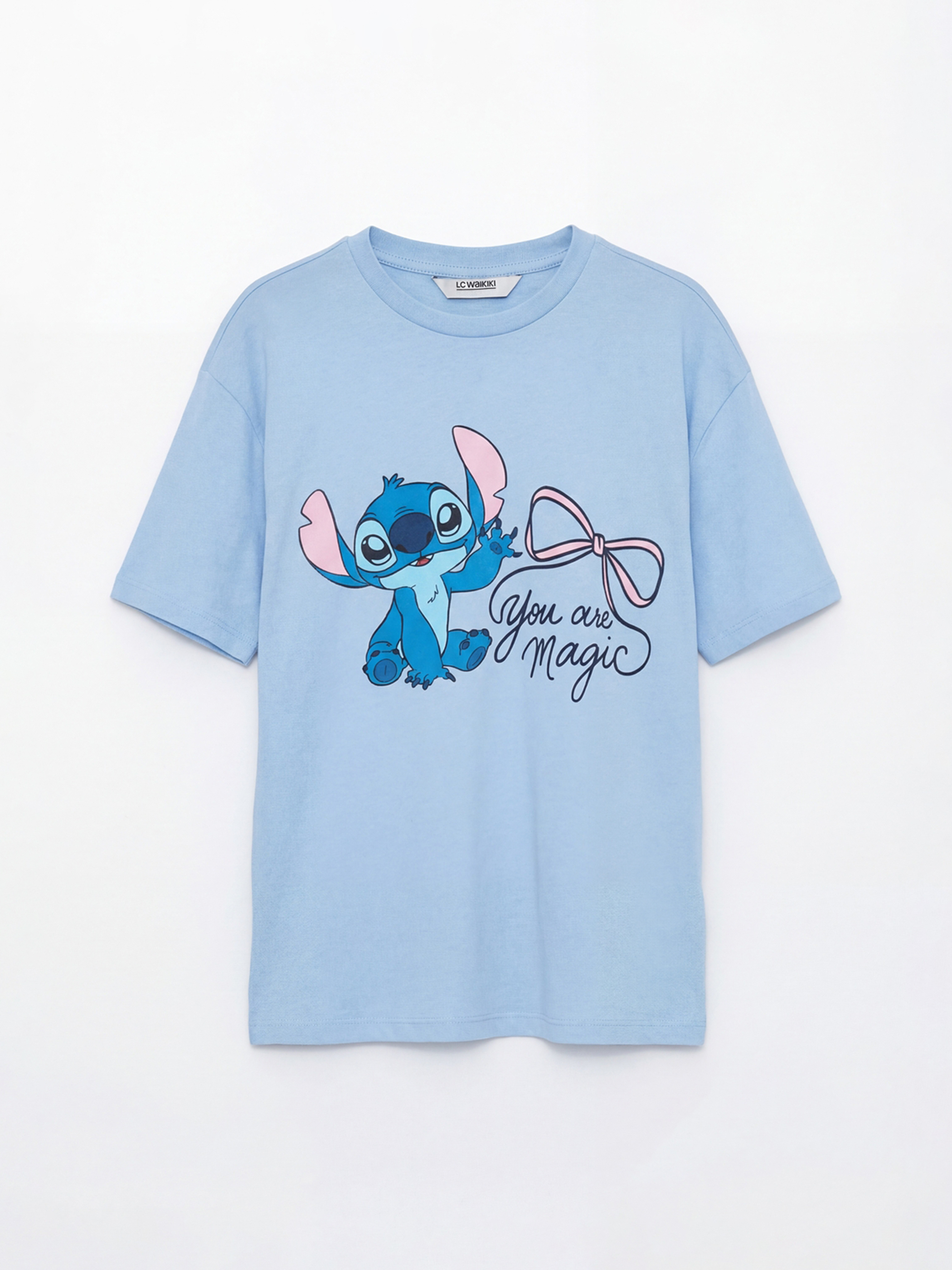 LCW Kids Stitch Baskılı Kız Çocuk Tişört - S6LO35Z4-YTE