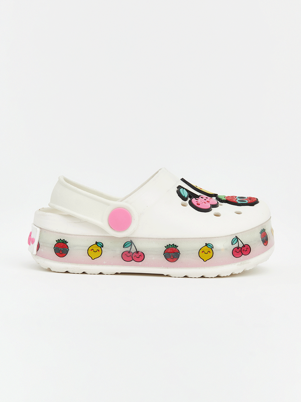 Ekru Baskılı Kız Bebek Plaj Sandaleti-1