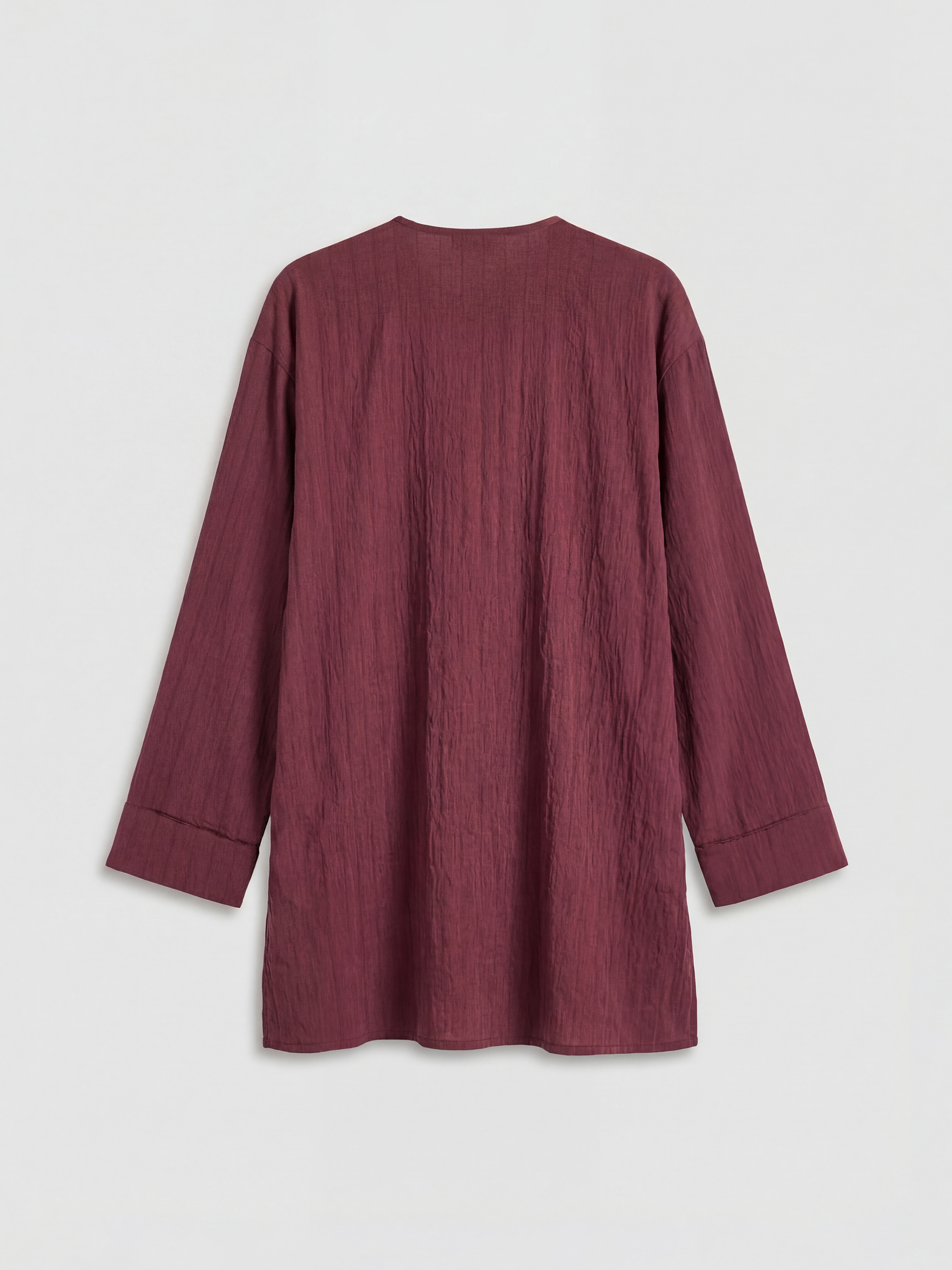 Bordo Kruvaze Yaka Dokulu Modal Karışımlı Kadın Kimono-2