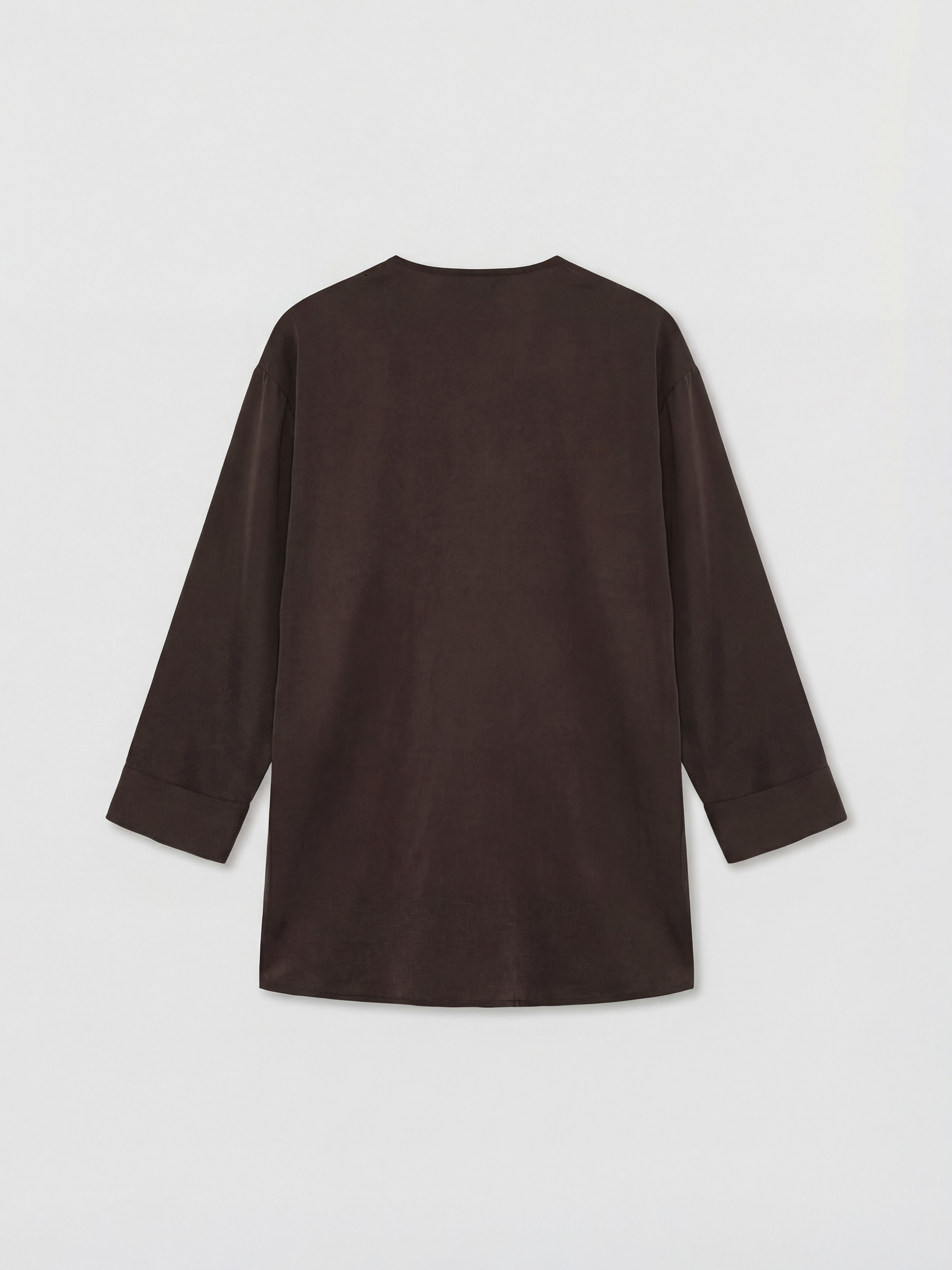 Kahverengi Kruvaze Yaka Dokulu Modal Karışımlı Kadın Kimono-2