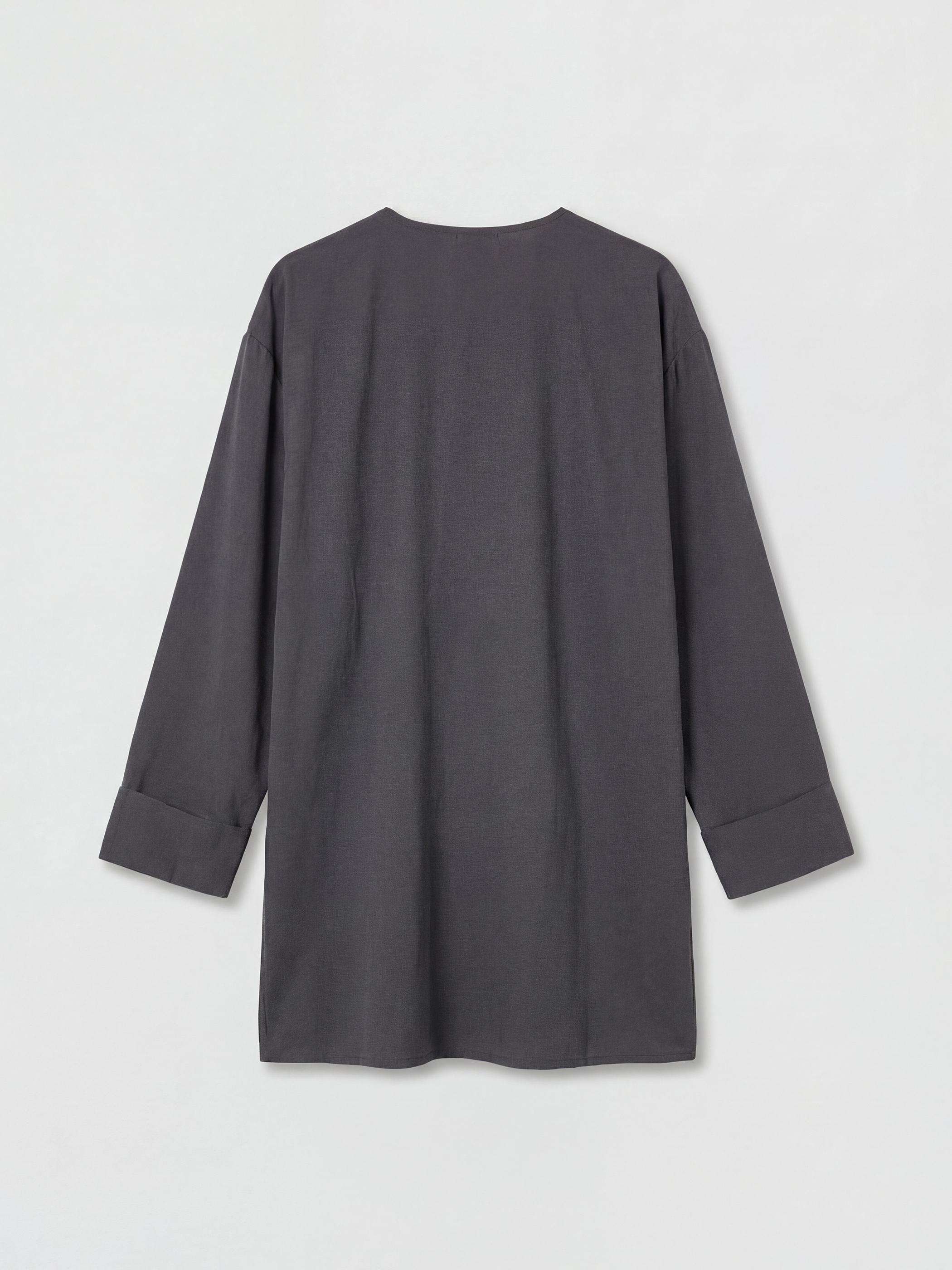 Gri Kruvaze Yaka Dokulu Modal Karışımlı Kadın Kimono-2